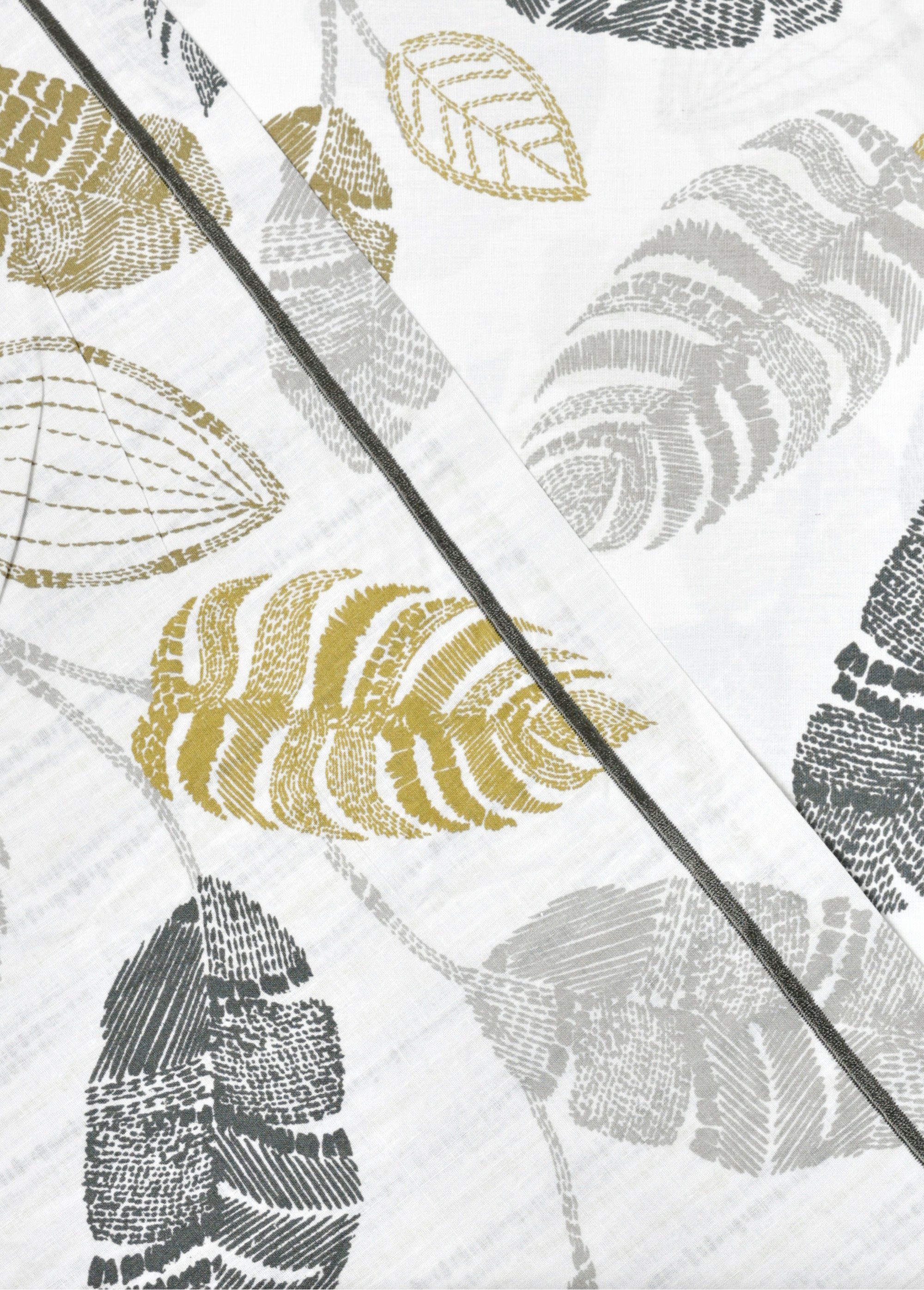 Parure de lit 4 pièces avec drap plat, feuilles