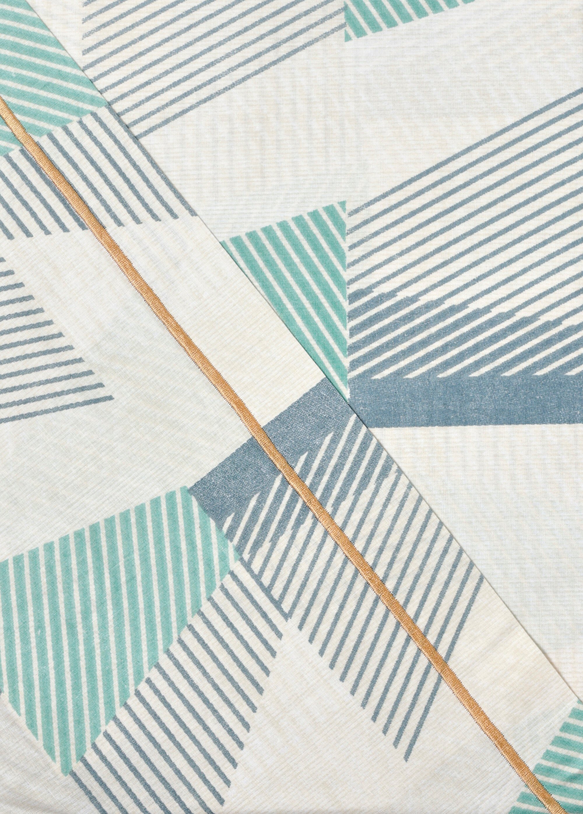 Parure de lit 4 pièces avec drap plat, quadri