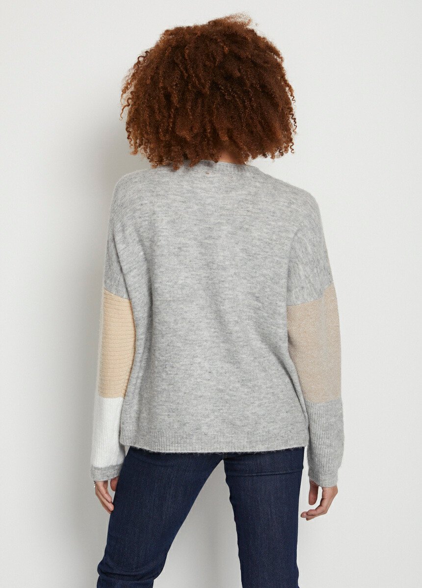 Pull patchwork col rond