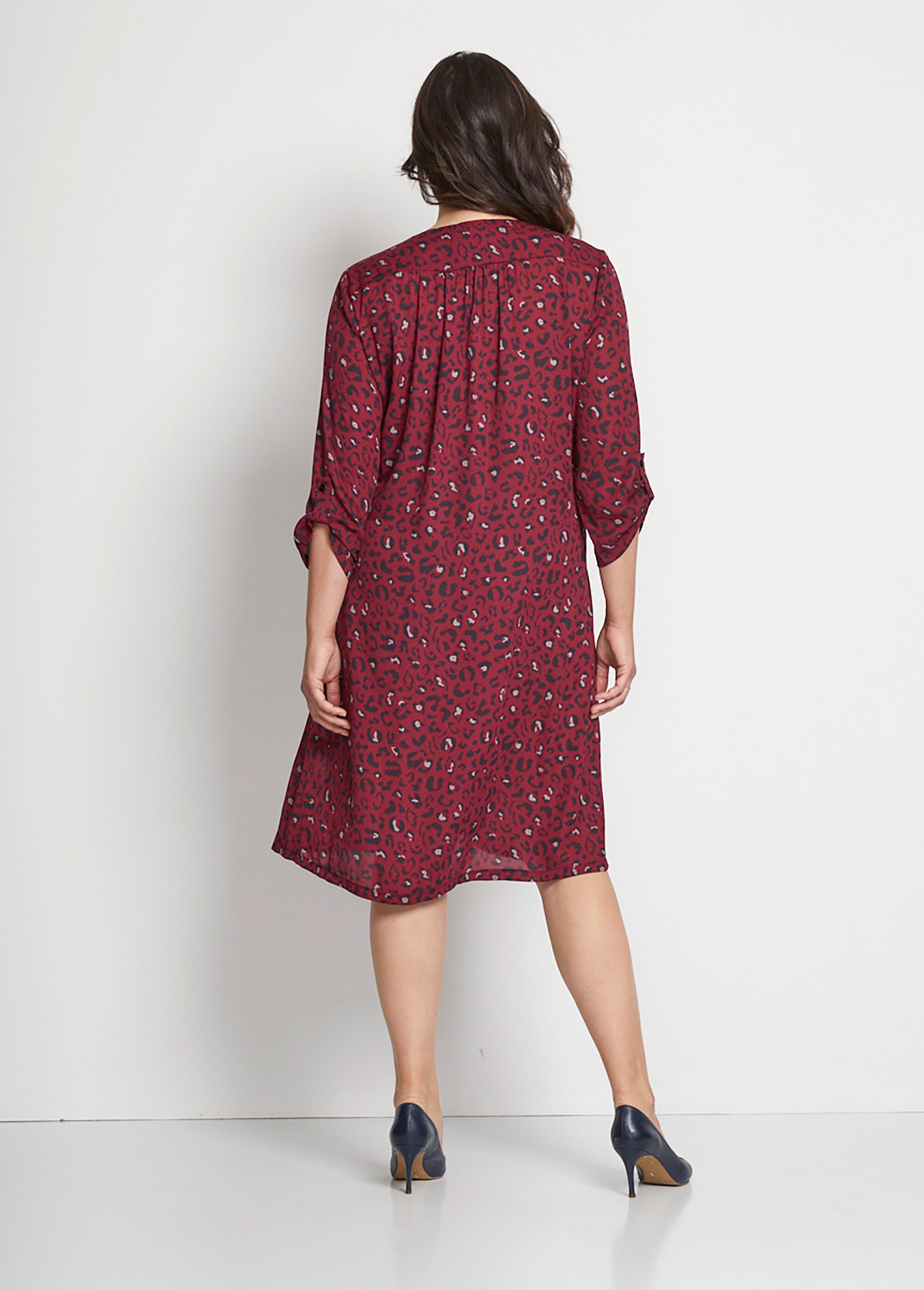 Robe courte évasée imprimé léopard
