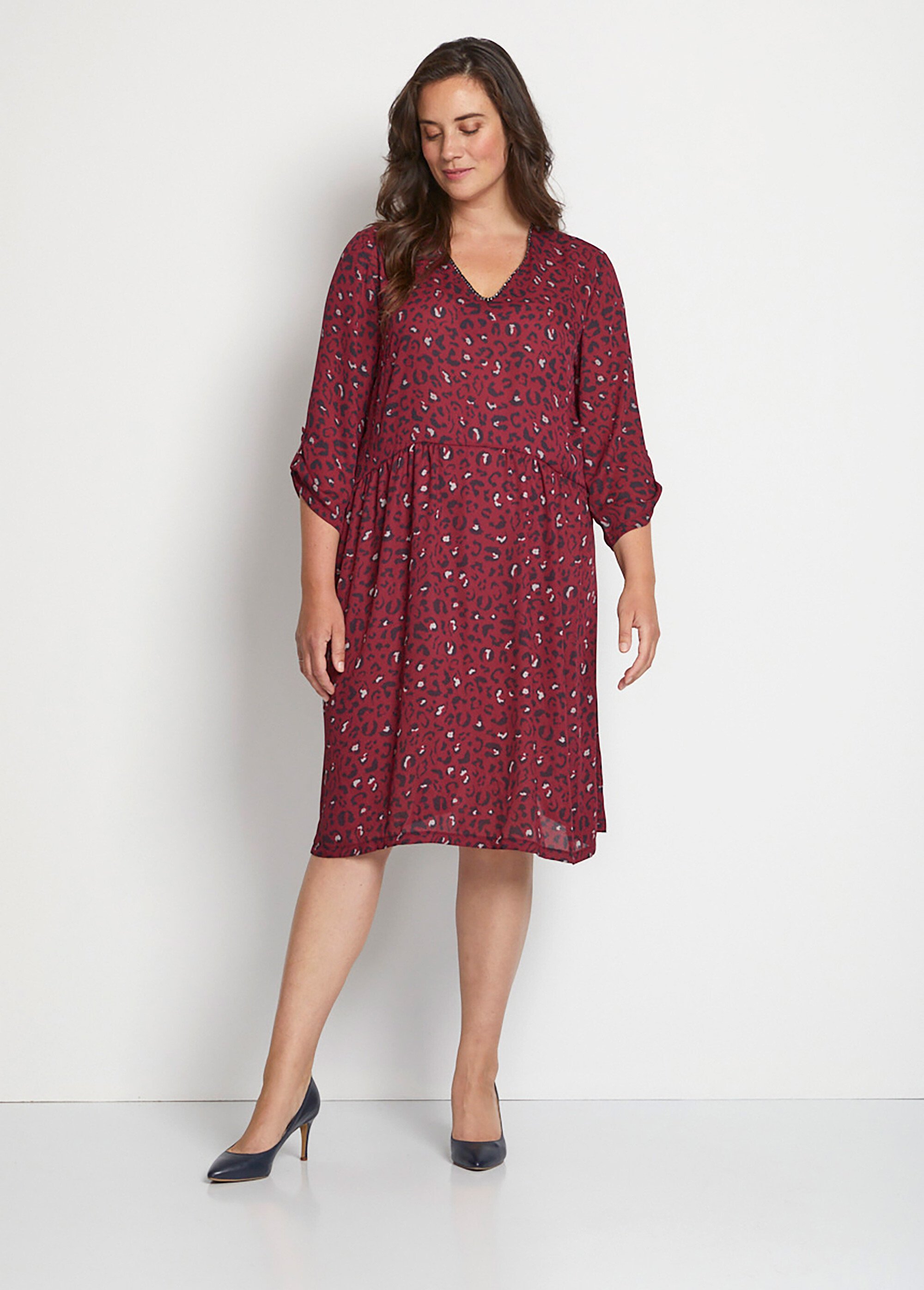 Robe courte évasée imprimé léopard
