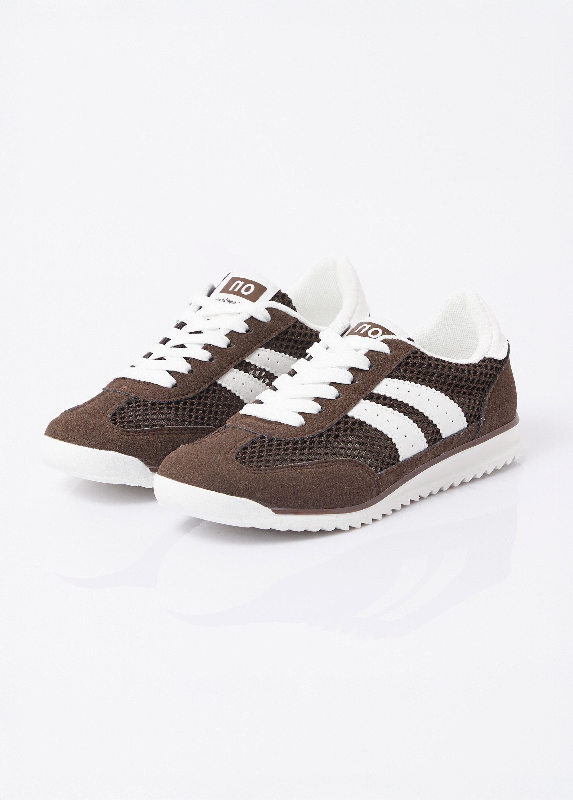 Sneakers multimatières allure vintage