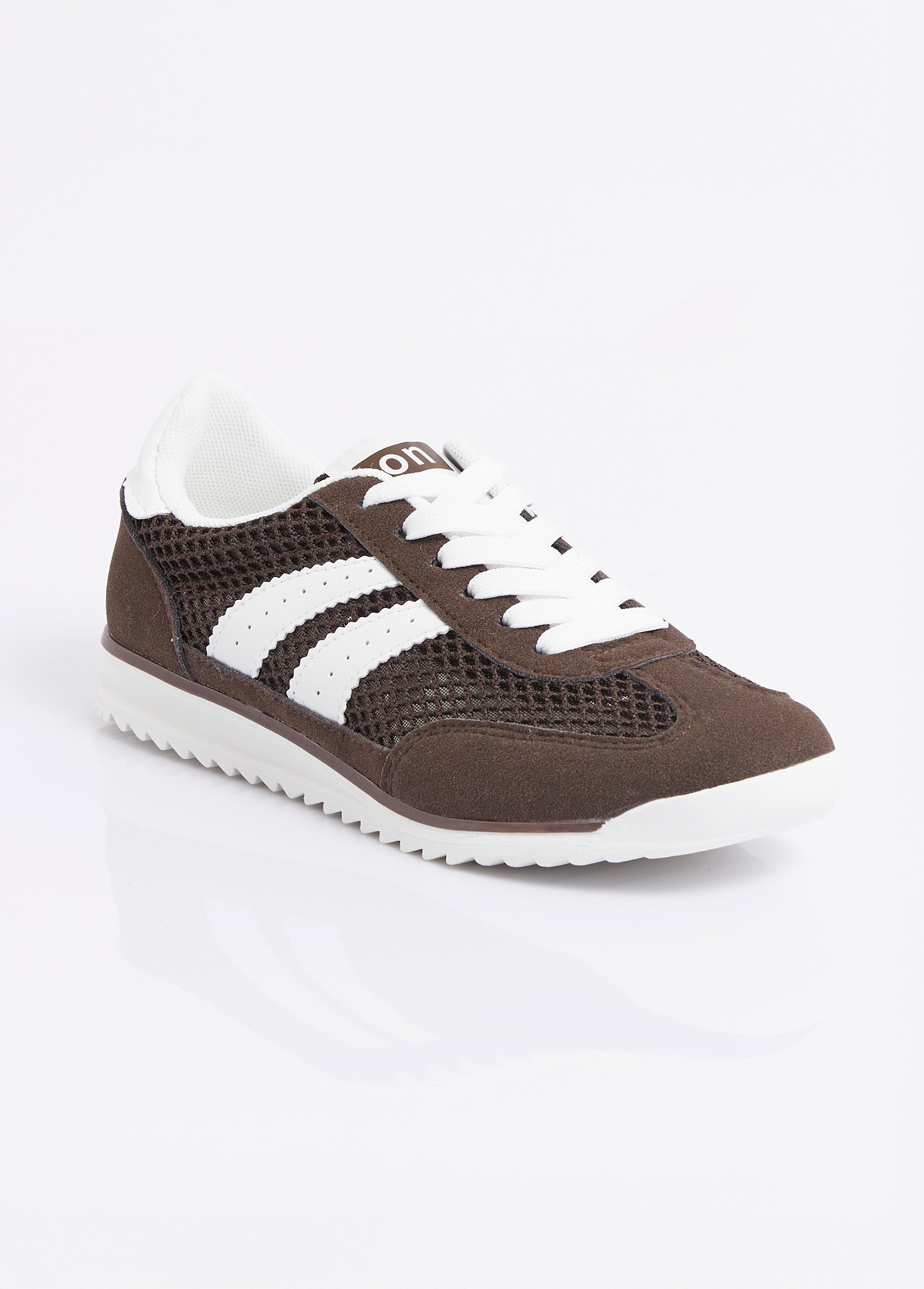 Sneakers multimatières allure vintage