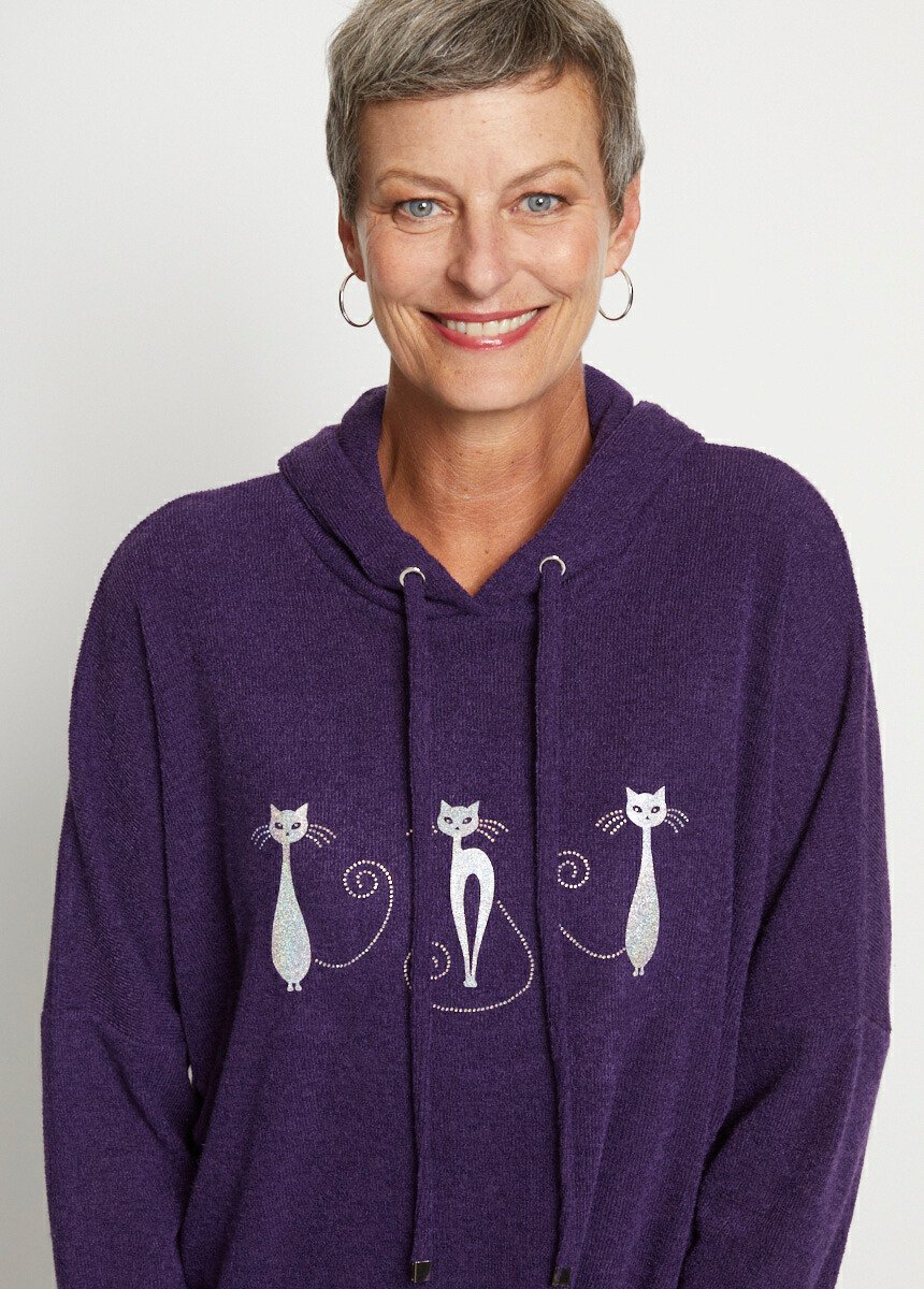 Sweat col capuche maille chaude