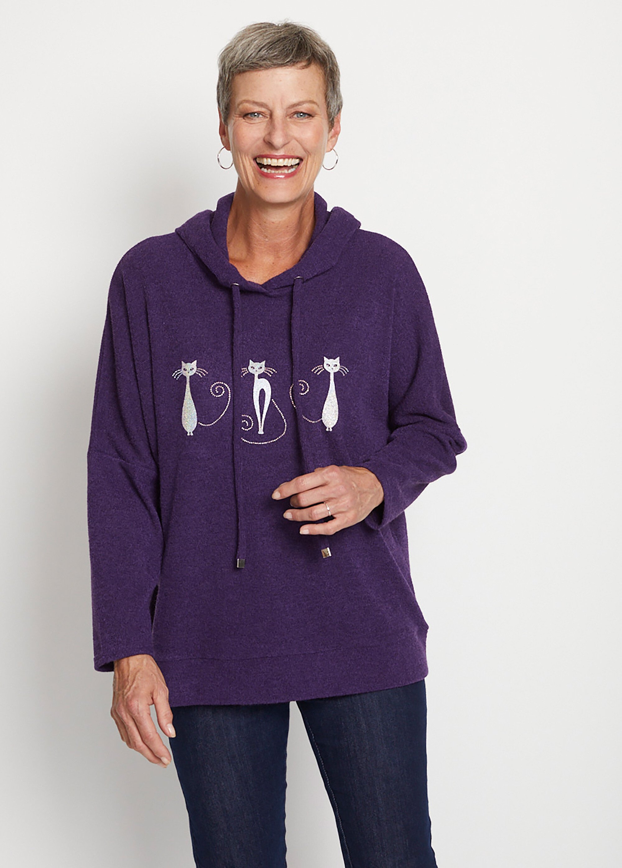 Sweat col capuche maille chaude