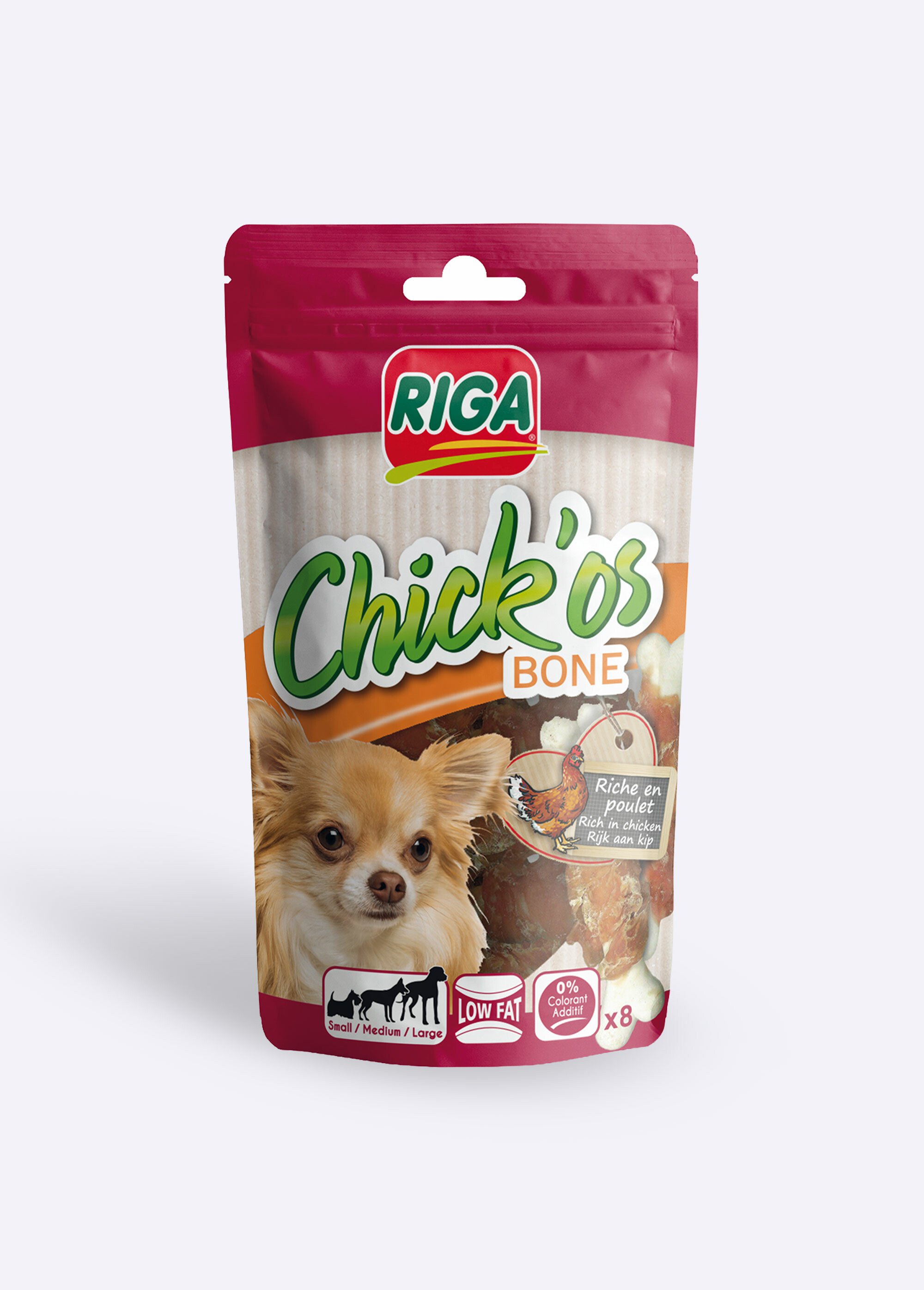 Friandises poulet forme os, pour chien MARRON RIG-00004537EL FA1