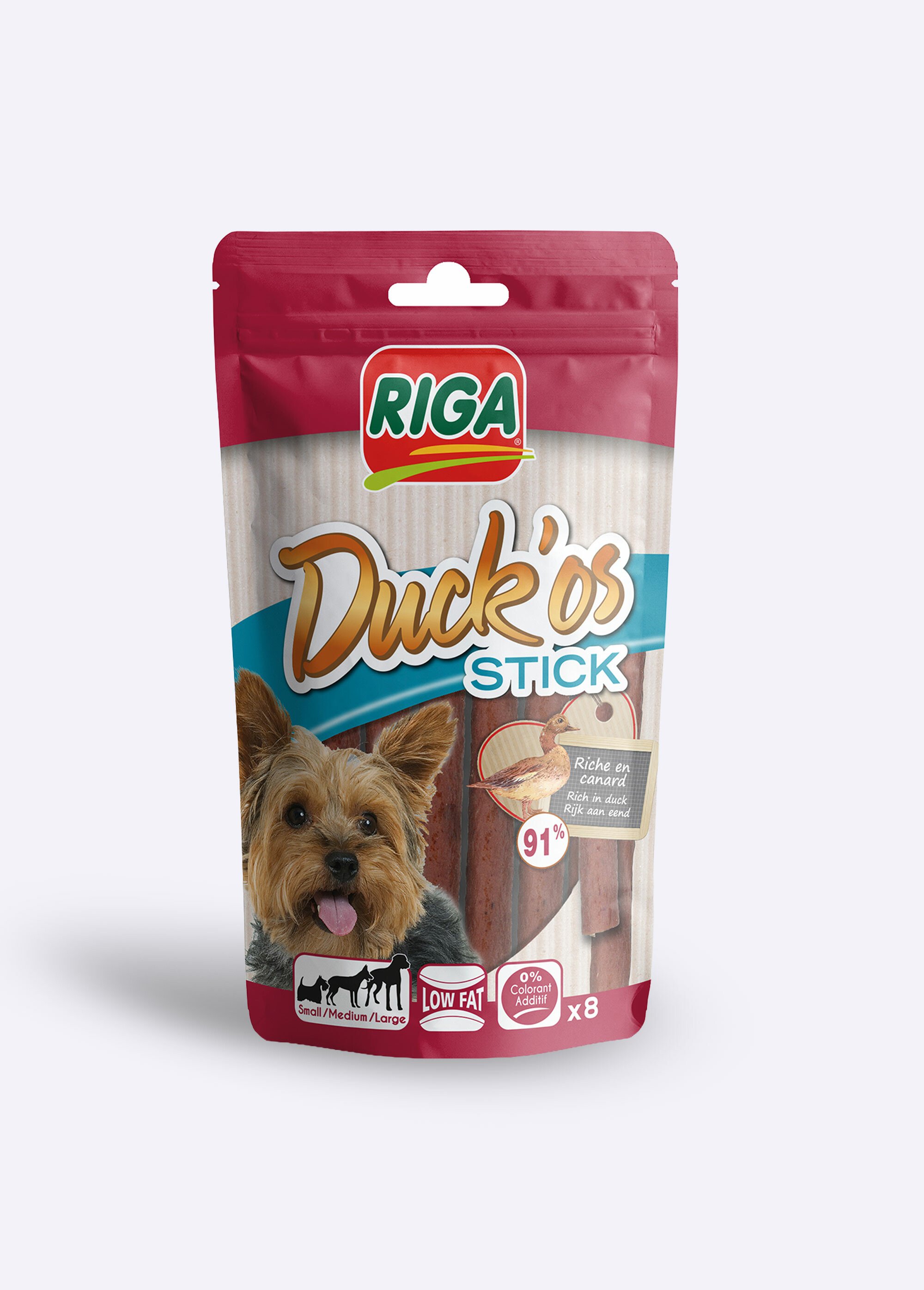 Sticks friandises au canard, pour chien