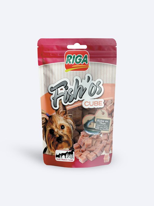Friandises cubes au poisson, pour chien MARRON RIG-00006261EL FA1