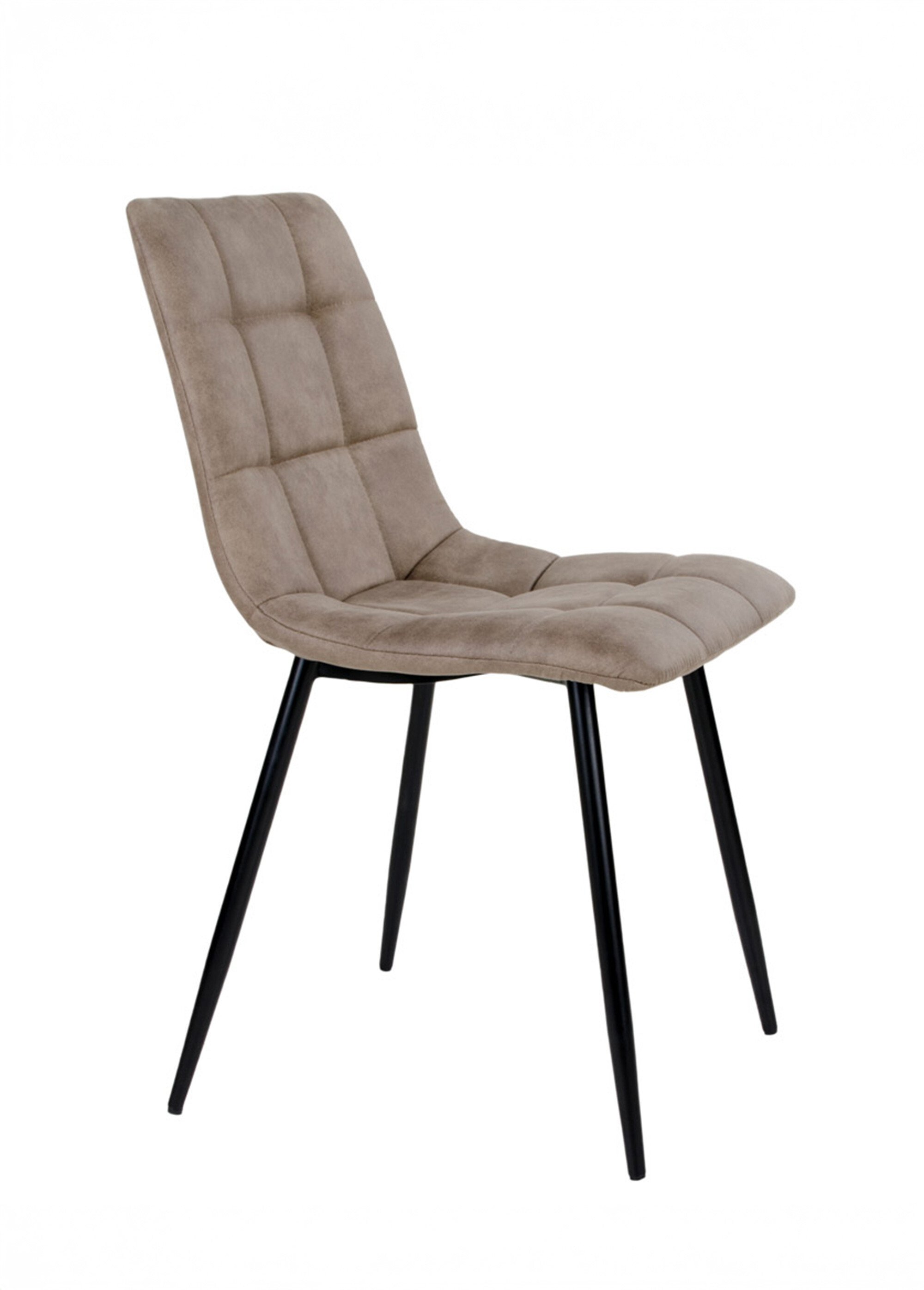 Chaise assise matelassée microfibre 1M MARRON HN-1001190 DR1