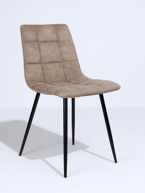 Chaise assise matelassée microfibre 1M MARRON HN-1001190 FA1