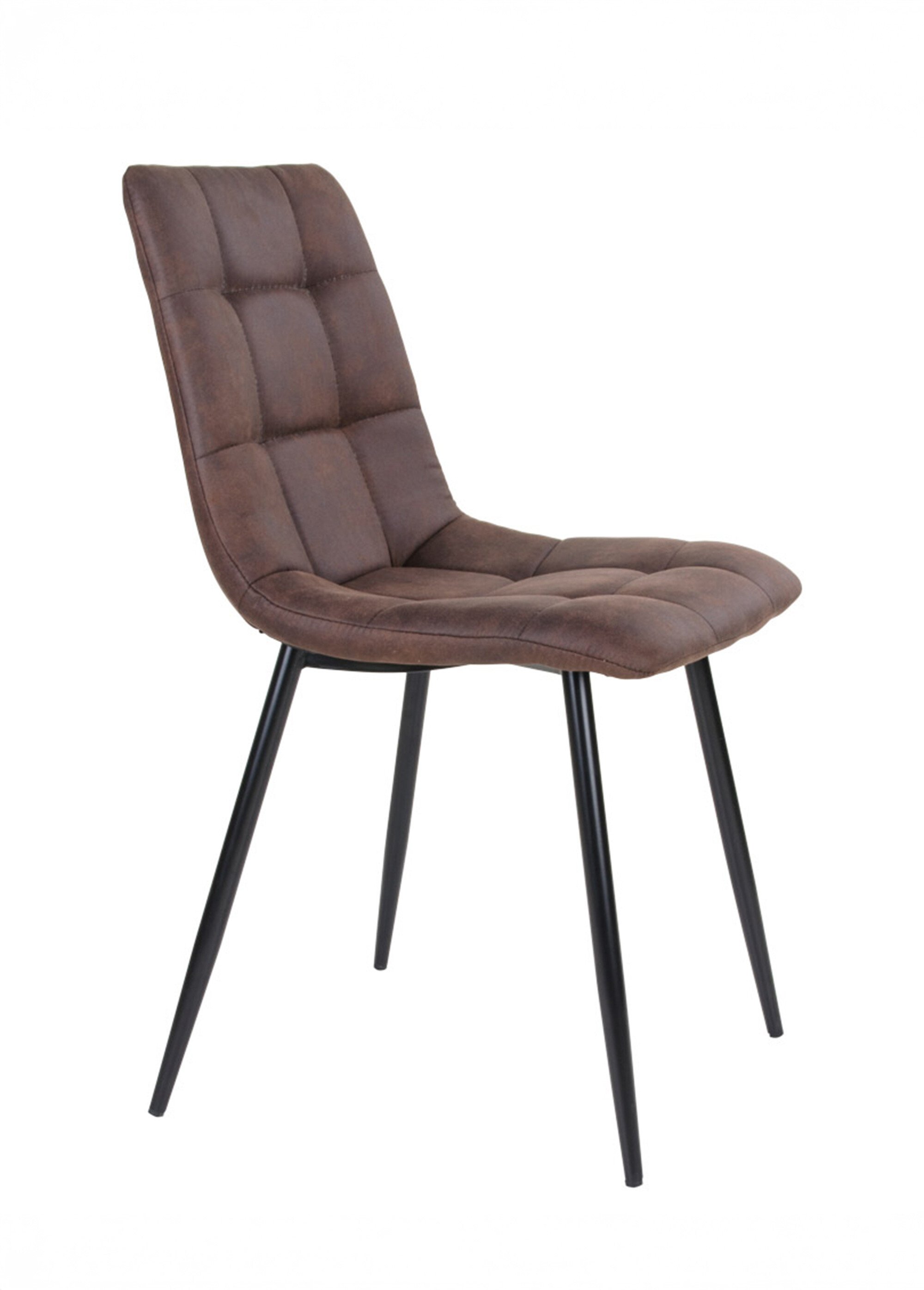 Chaise assise matelassée microfibre 2M MARRON HN-1001191 DR1