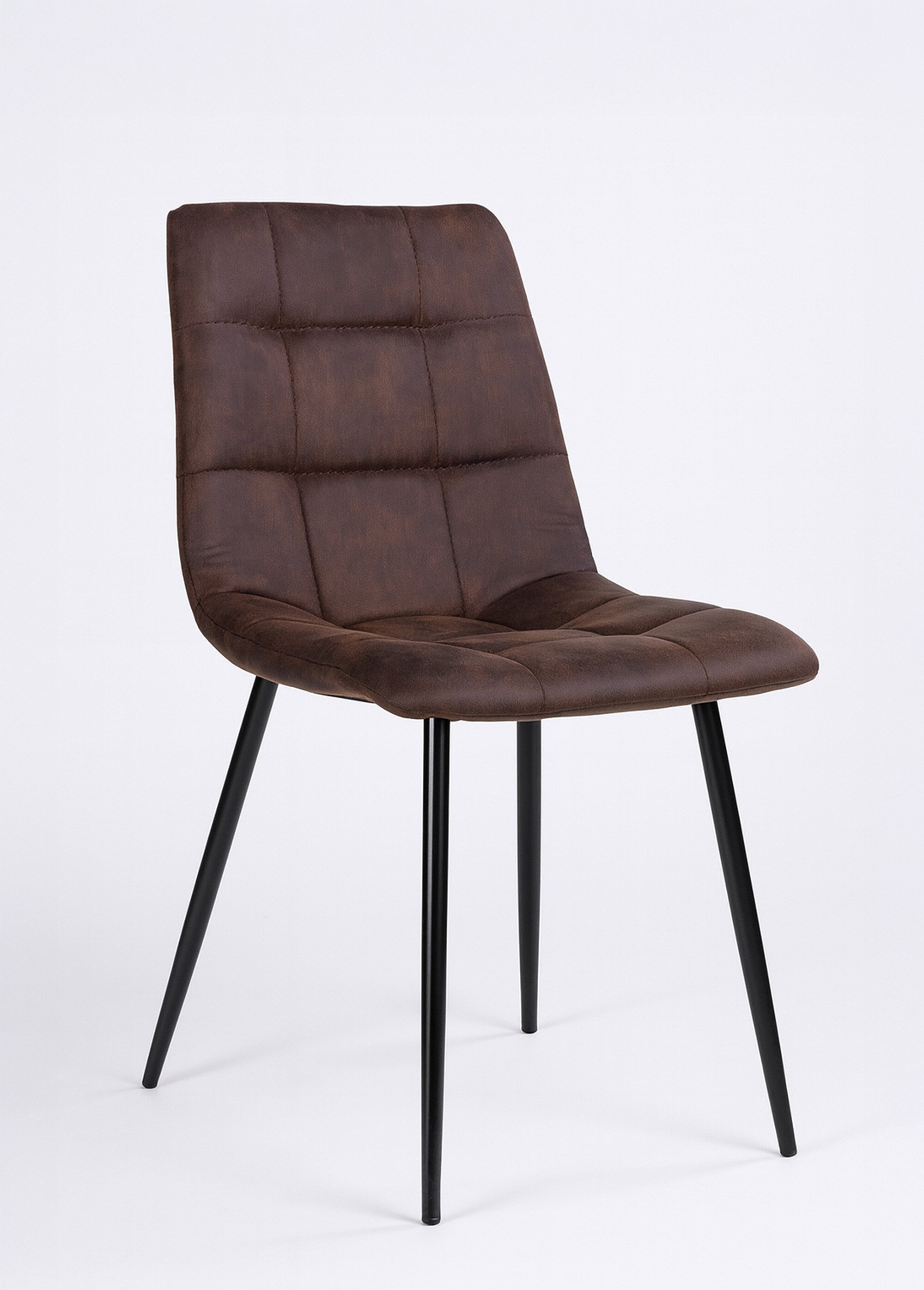 Chaise assise matelassée microfibre 2M MARRON HN-1001191 FA1