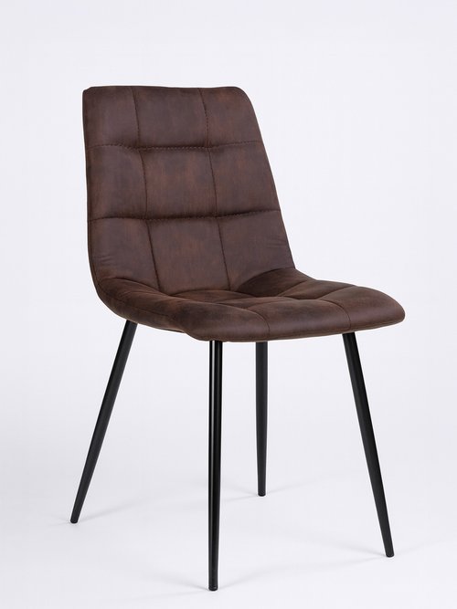 Chaise assise matelassée microfibre 2M MARRON HN-1001191 FA1