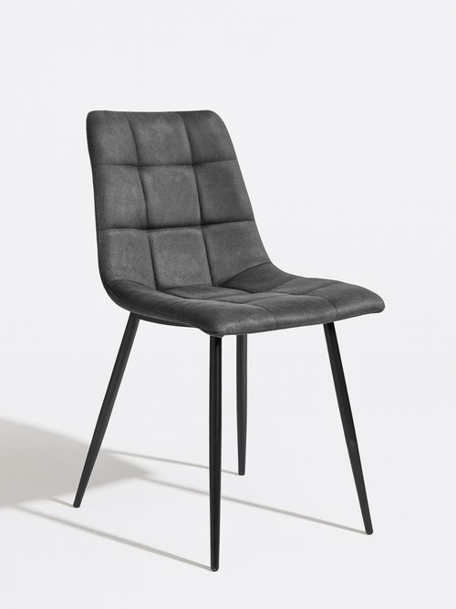 Chaise assise matelassée microfibre 3G GRIS HN-1001192 FA1