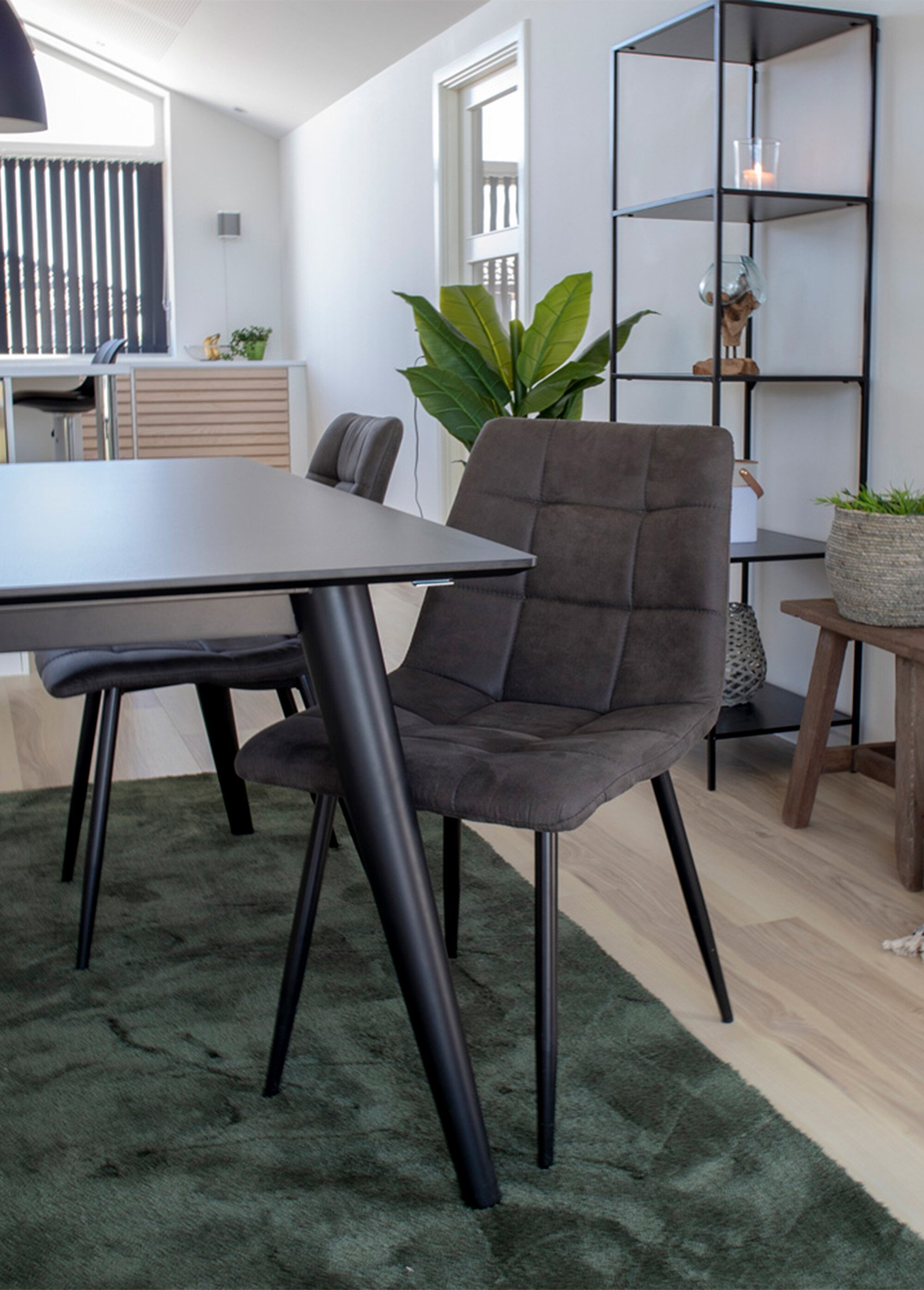 Chaise assise matelassée microfibre 3G GRIS HN-1001192 SI1