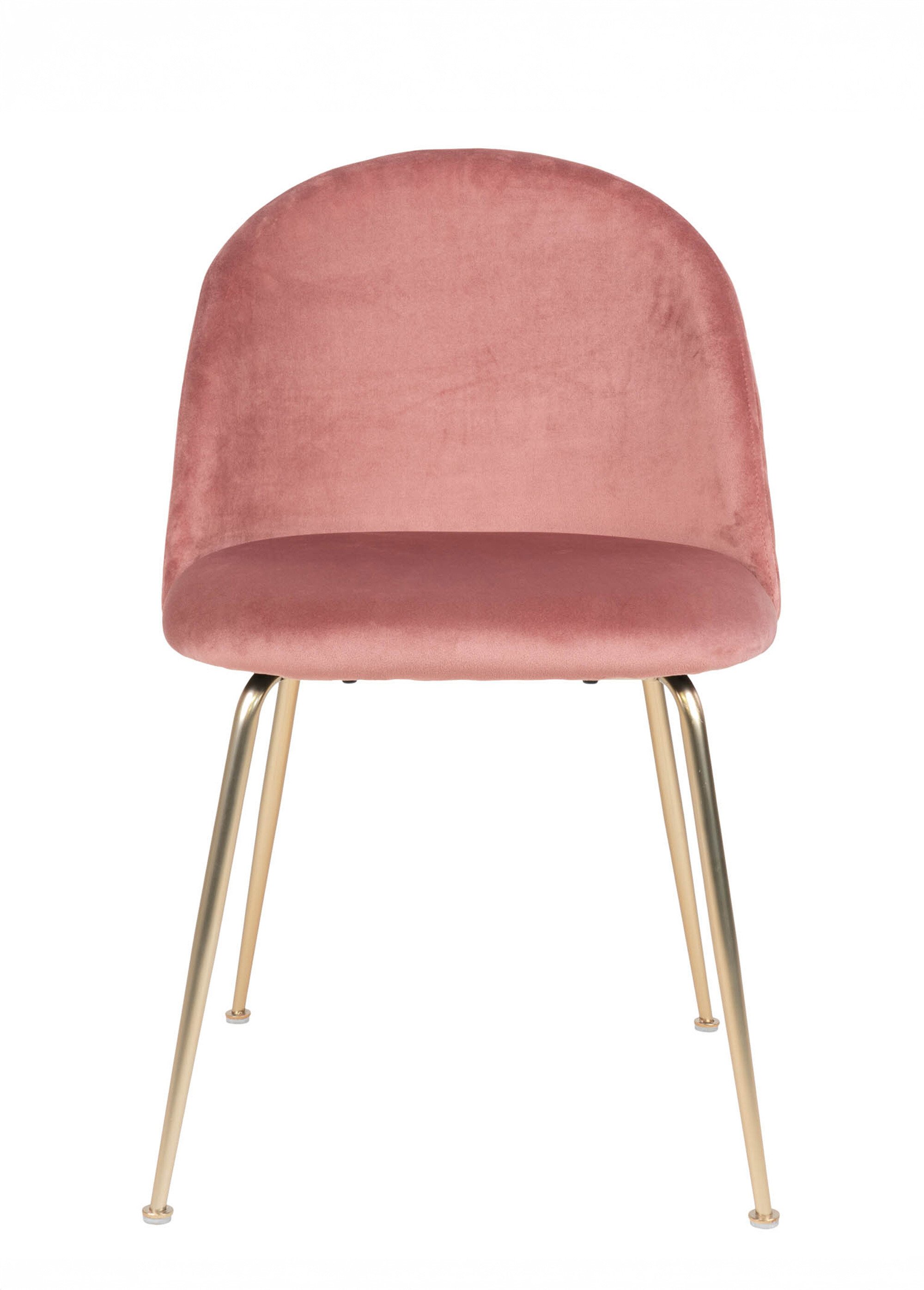 Chaise en velours pieds aspect laiton 1R ROSE HN-1001250 DE1