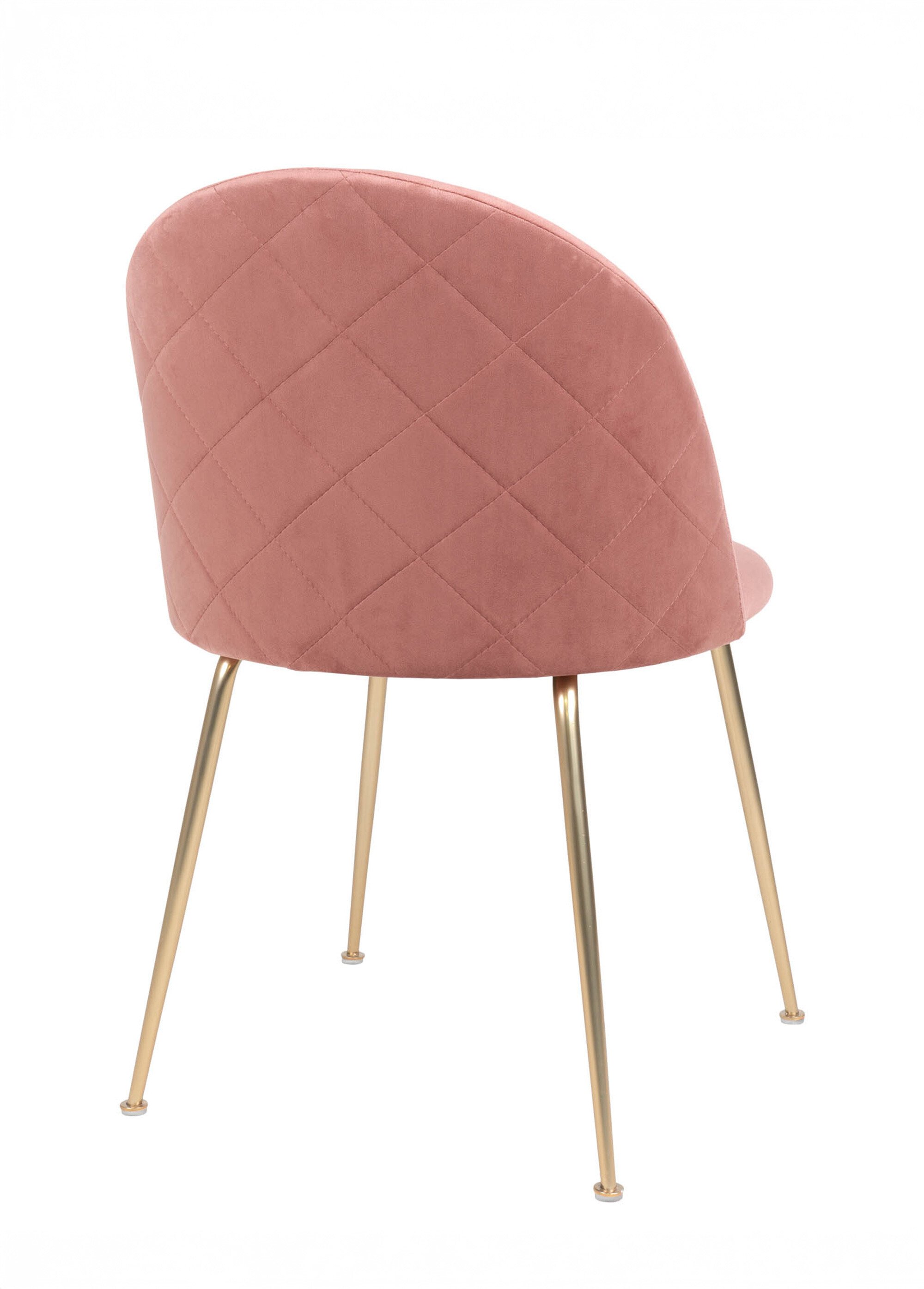 Chaise en velours pieds aspect laiton 1R ROSE HN-1001250 DO1