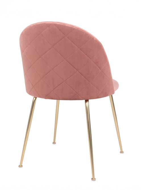 Chaise en velours pieds aspect laiton 1R ROSE HN-1001250 DO1