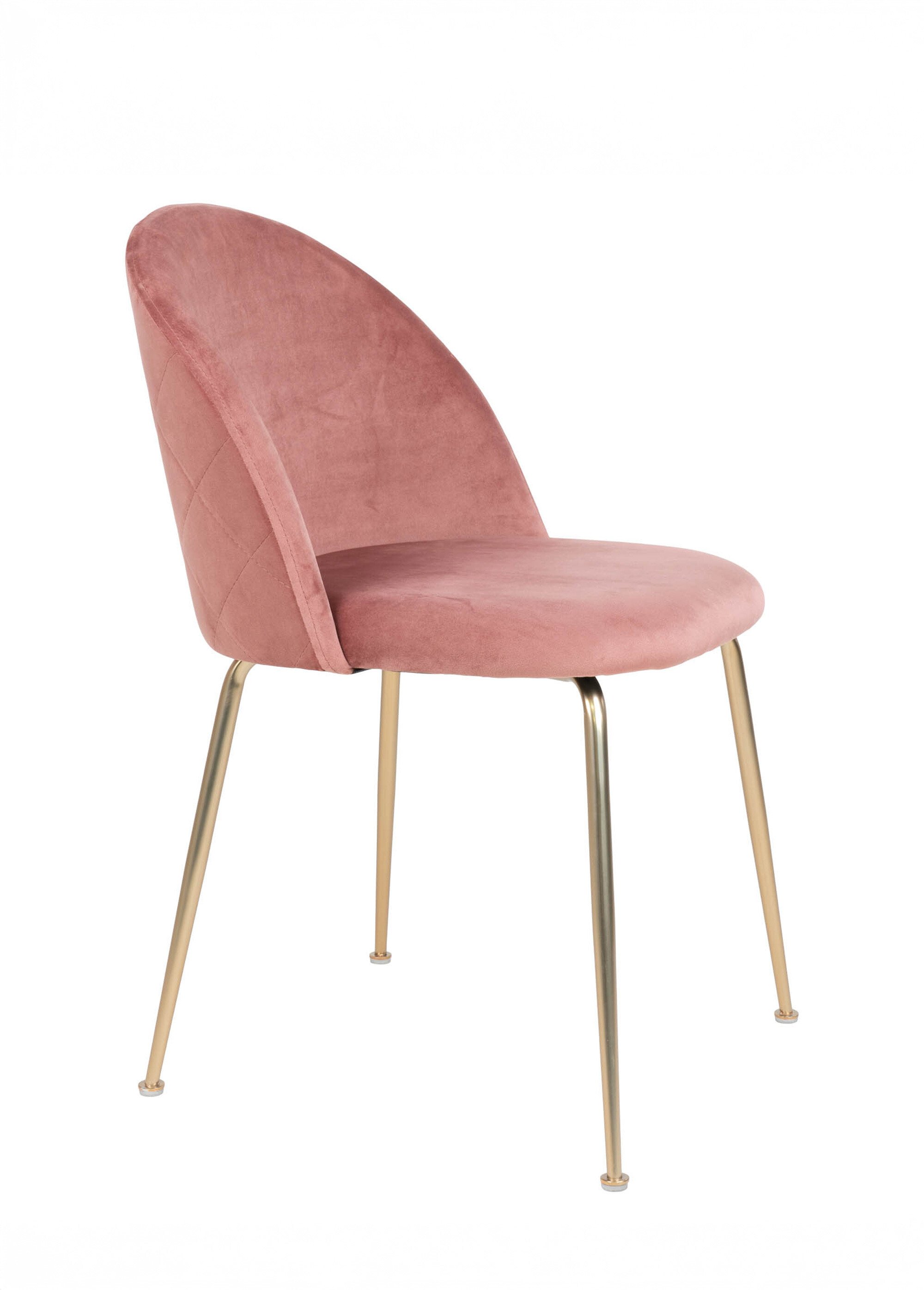 Chaise en velours pieds aspect laiton 1R ROSE HN-1001250 DR1