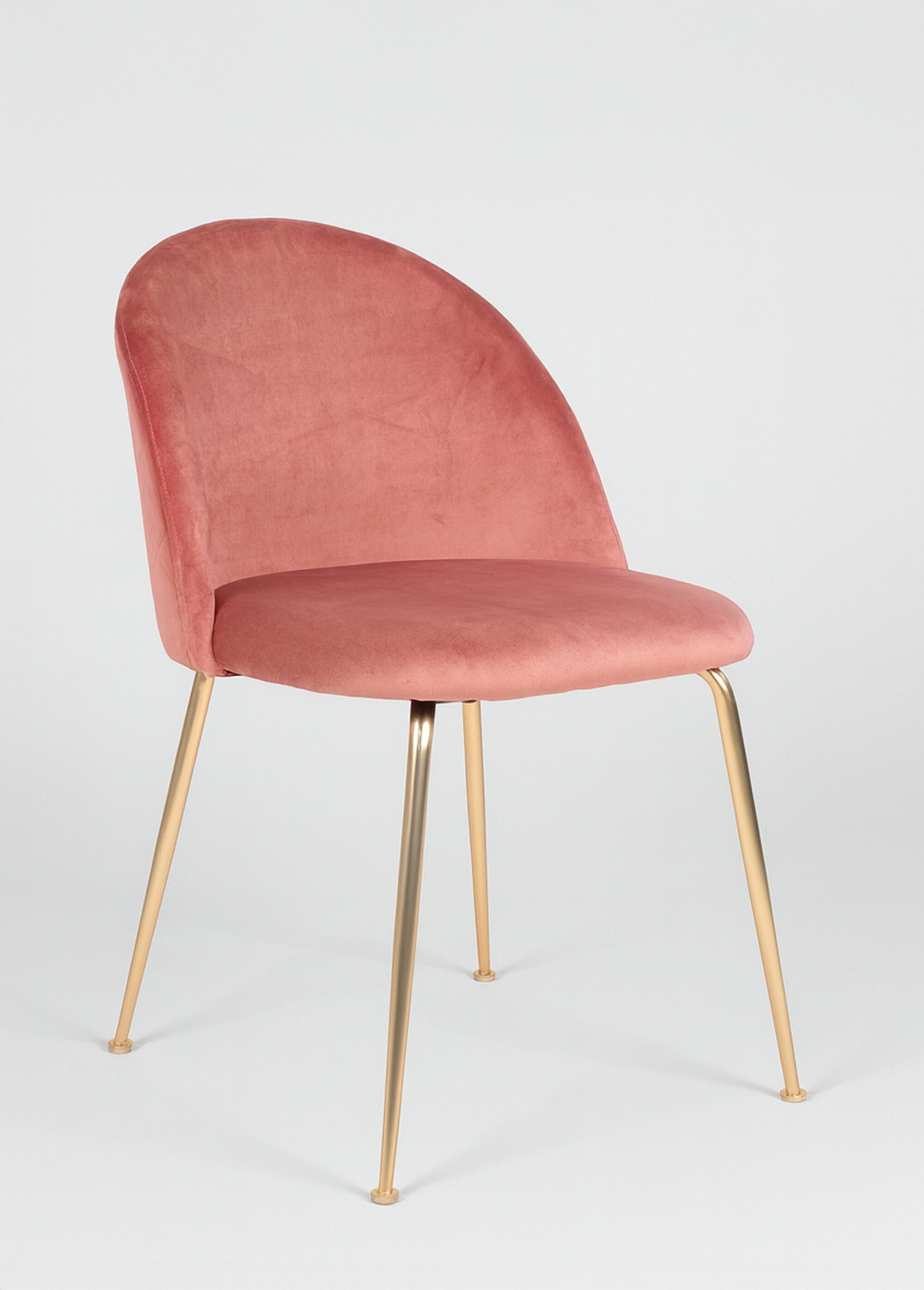 Chaise en velours pieds aspect laiton 1R ROSE HN-1001250 FA1
