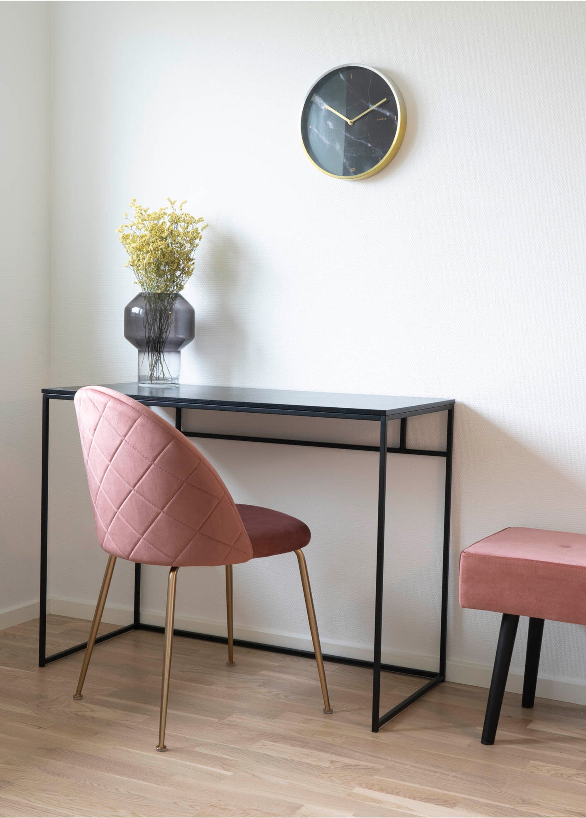 Chaise en velours pieds aspect laiton 1R ROSE HN-1001250 SI1