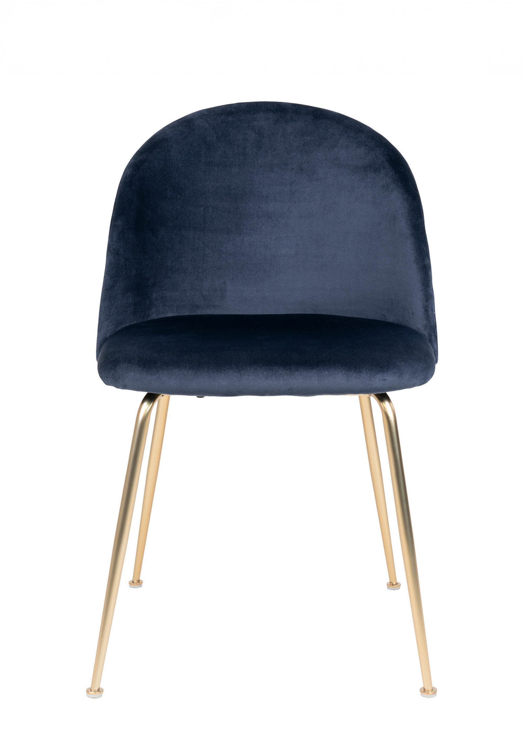 Chaise en velours pieds aspect laiton 2B