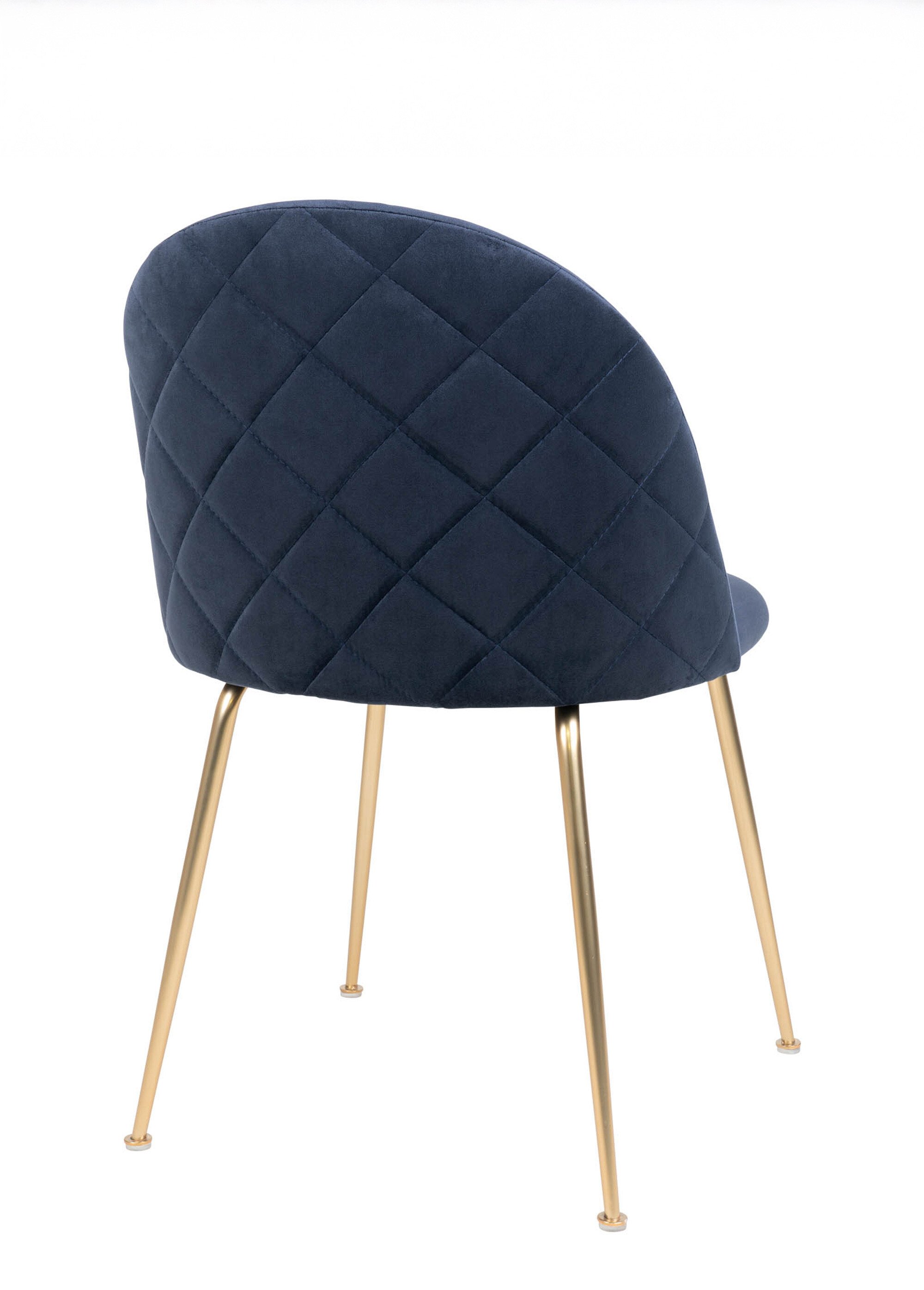 Chaise en velours pieds aspect laiton 2B