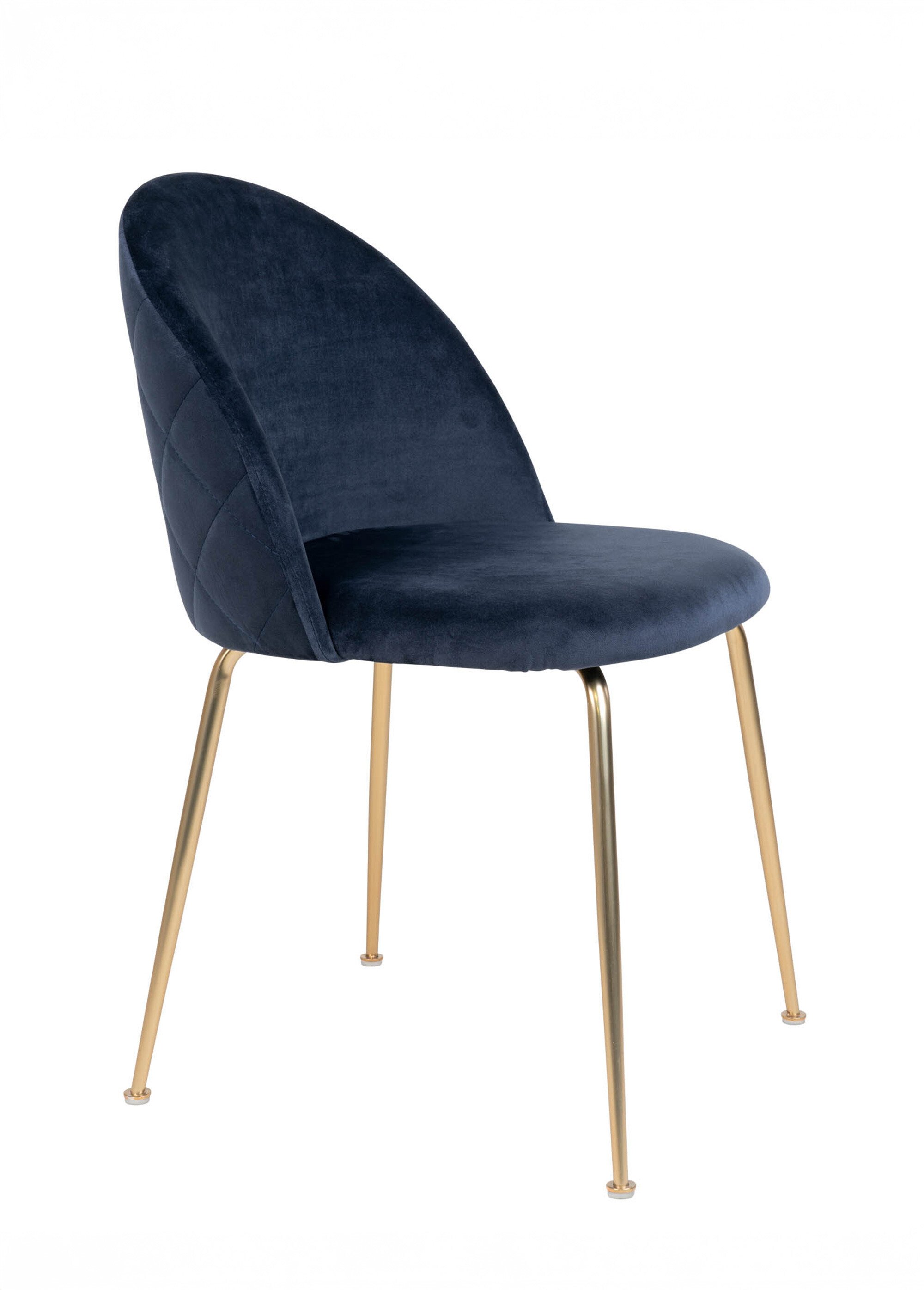 Chaise en velours pieds aspect laiton 2B BLEU HN-1001251 DR1