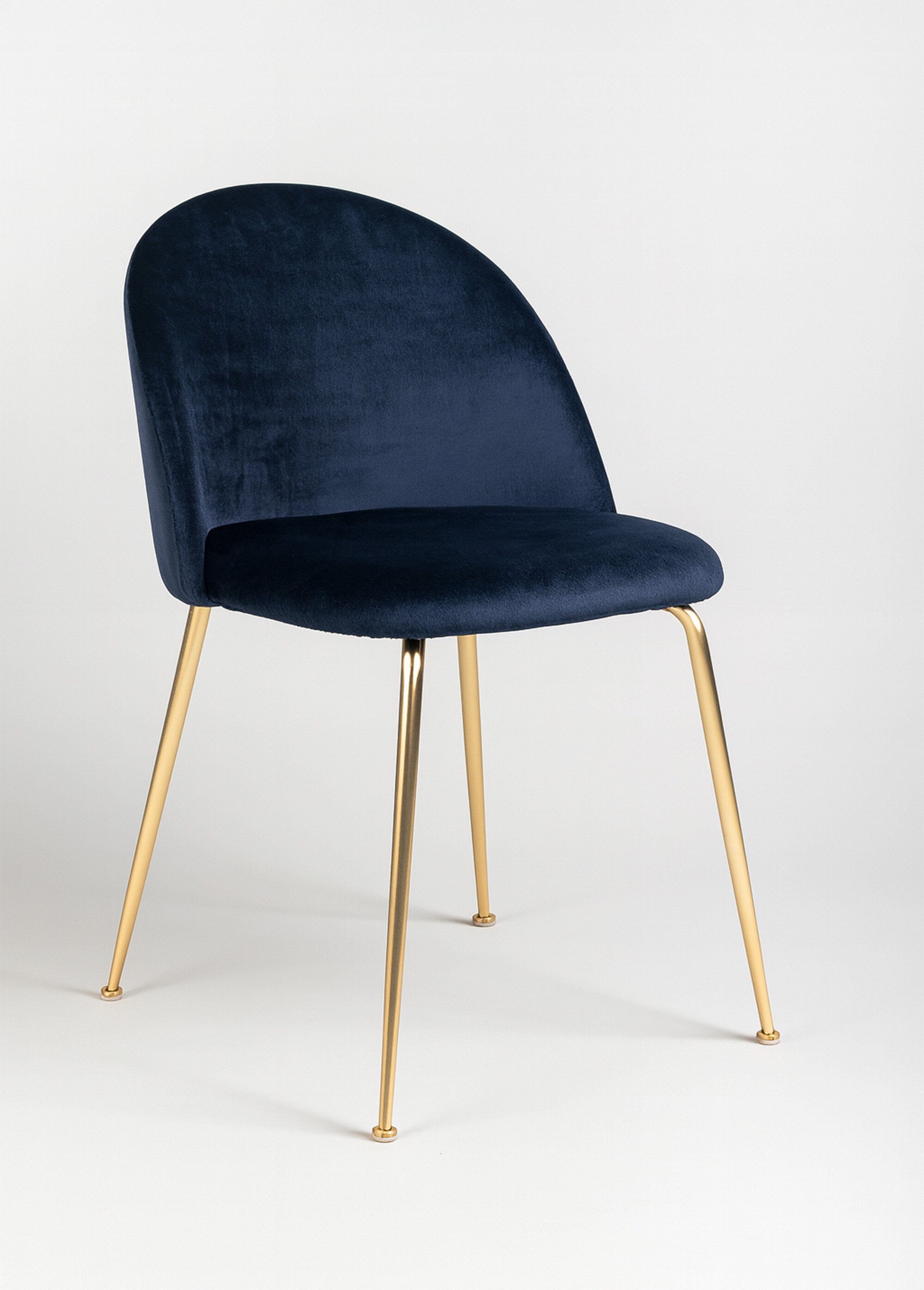 Chaise en velours pieds aspect laiton 2B BLEU HN-1001251 FA1