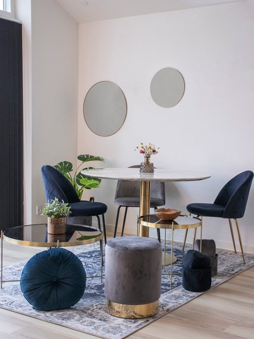 Chaise en velours pieds aspect laiton 2B BLEU HN-1001251 SI2