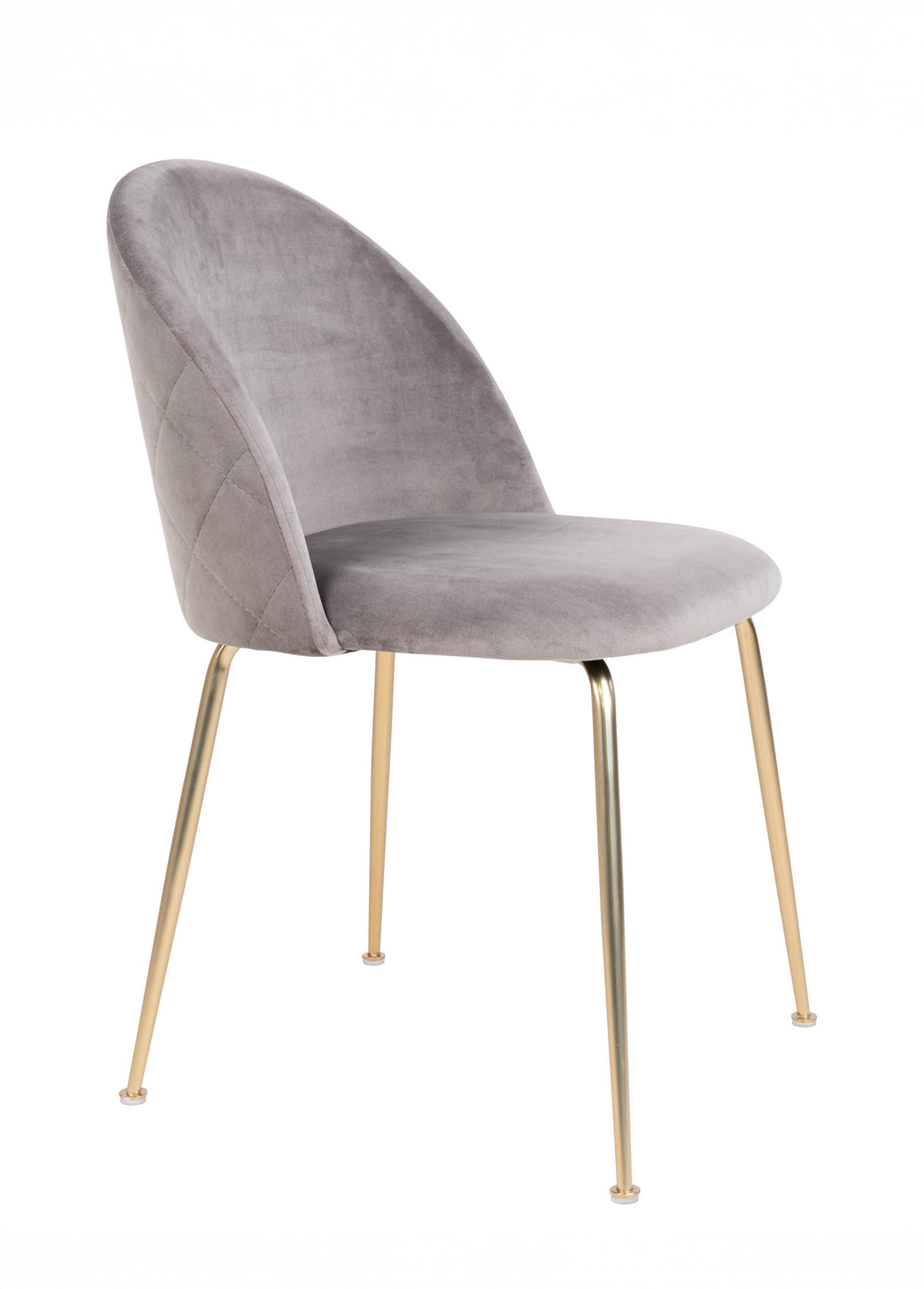 Chaise en velours pieds aspect laiton 3G GRIS HN-1001252 DR1