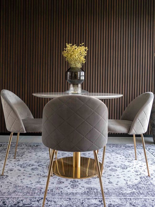 Chaise en velours pieds aspect laiton 3G GRIS HN-1001252 SI1