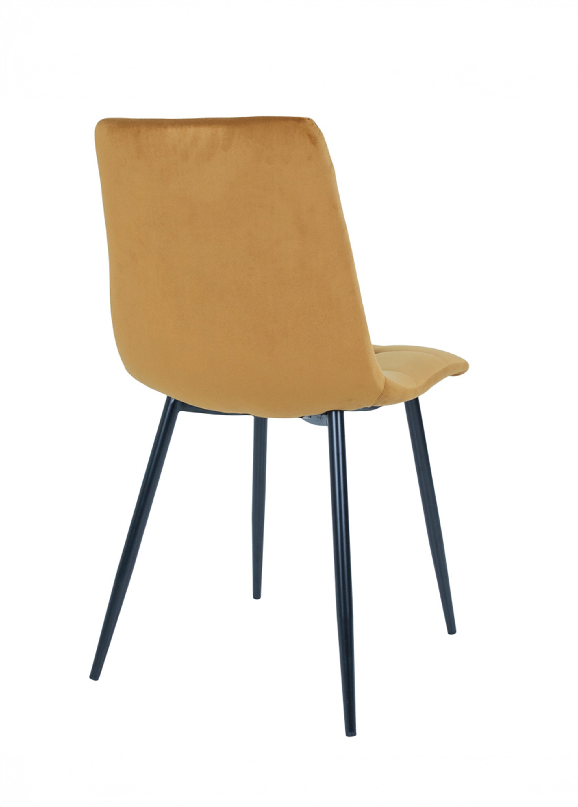 Chaise velours avec assise matelassée 1J JAUNE MOUTARDE HN-1001193 DO1