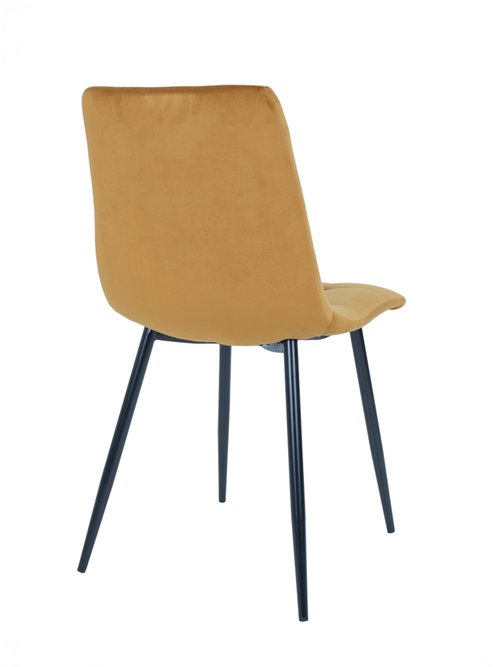 Chaise velours avec assise matelassée 1J JAUNE MOUTARDE HN-1001193 DO1