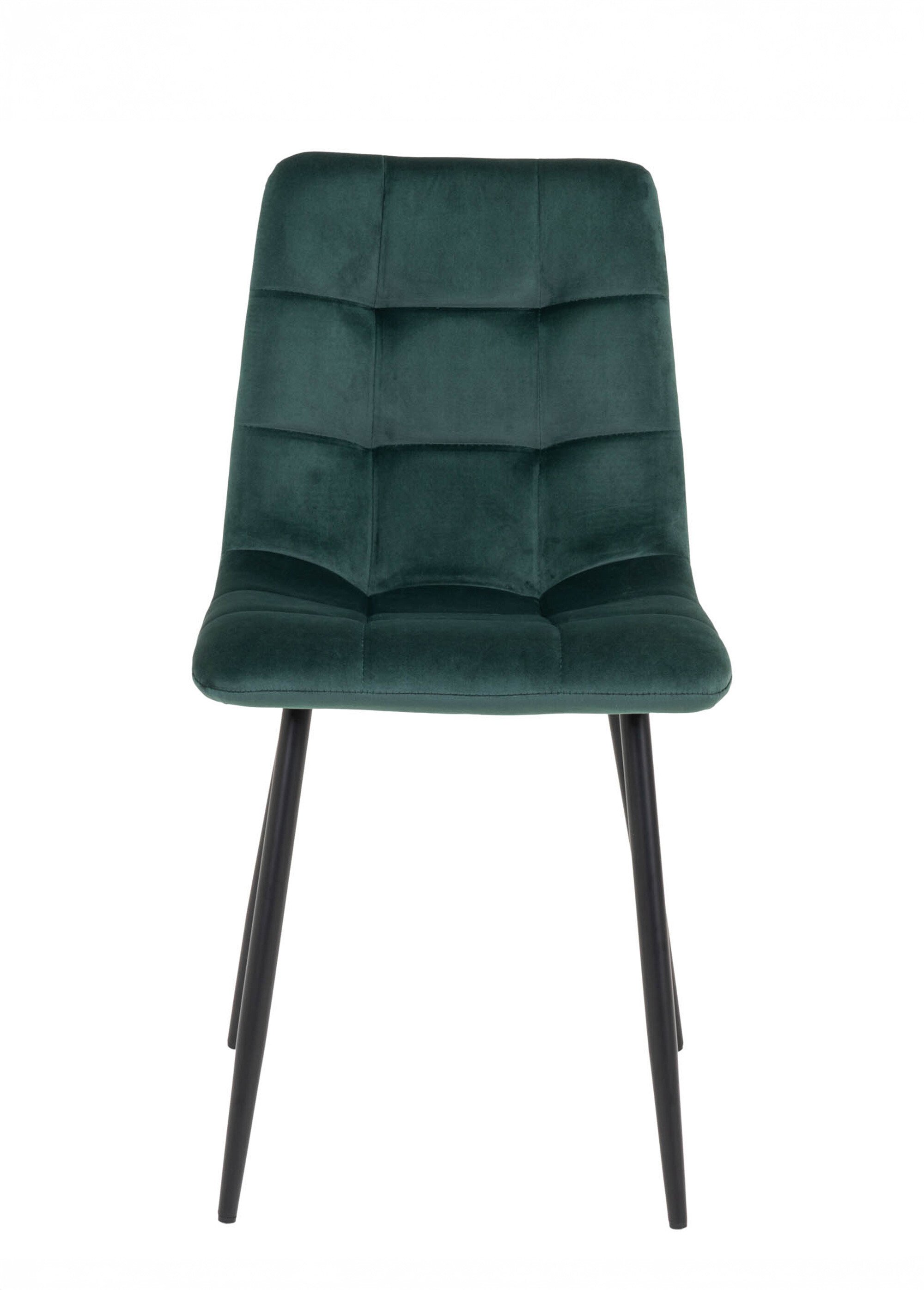 Chaise velours avec assise matelassée 2V VERT FONCE HN-1001195 DE1