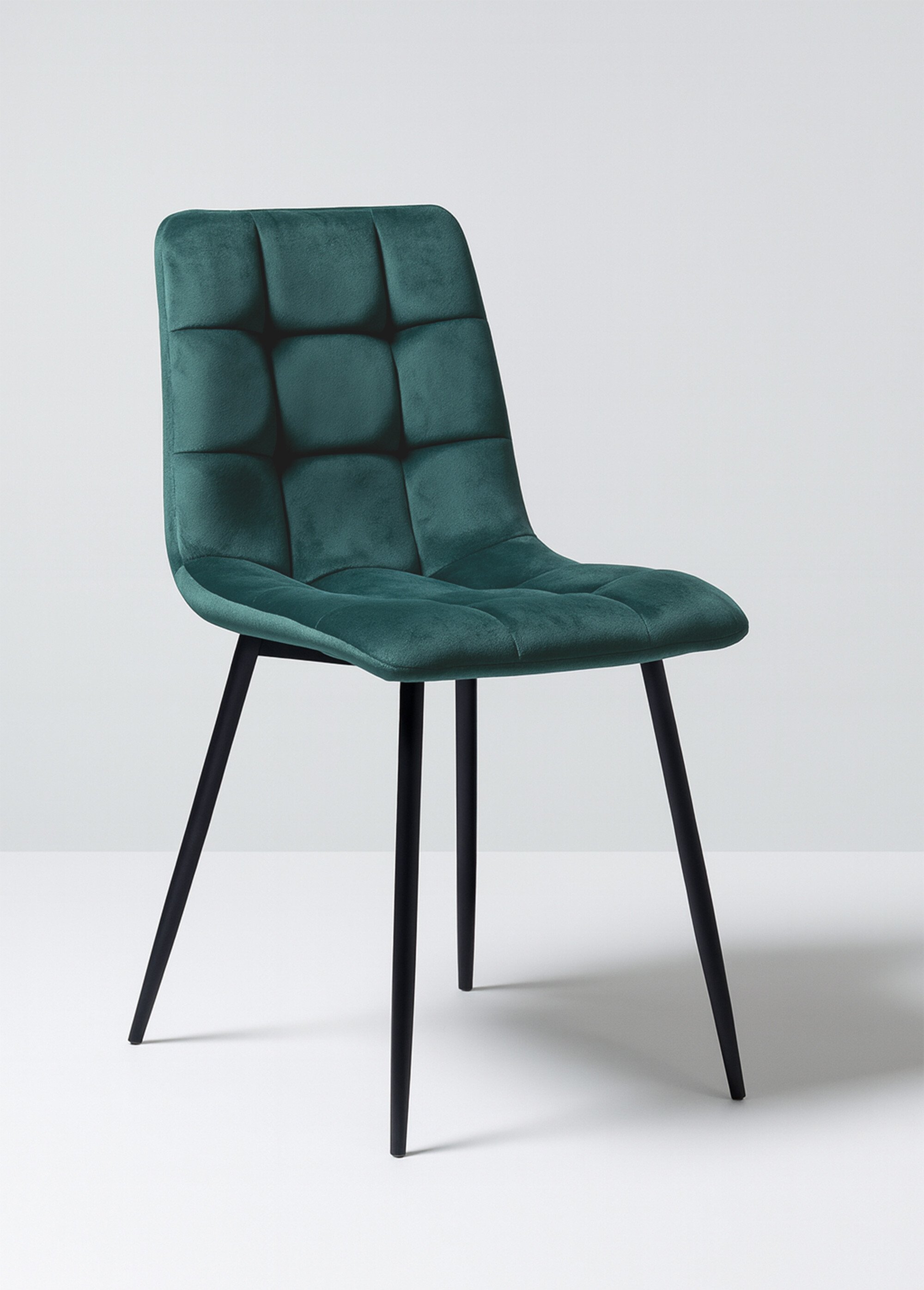 Chaise velours avec assise matelassée 2V VERT FONCE HN-1001195 FA1