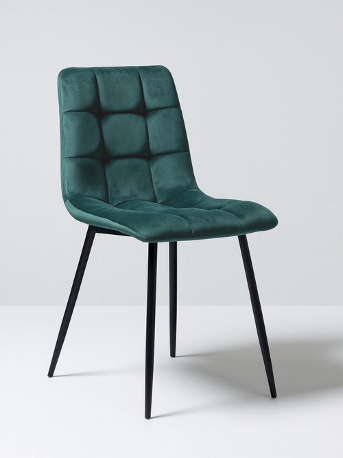 Chaise velours avec assise matelassée 2V VERT FONCE HN-1001195 FA1