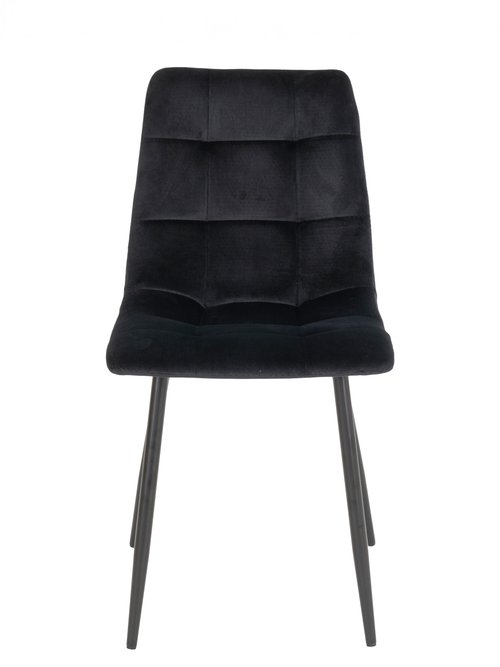 Chaise velours avec assise matelassée 3N NOIR HN-1001196 DE1