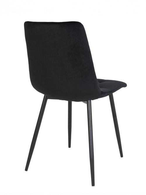 Chaise velours avec assise matelassée 3N NOIR HN-1001196 DO1