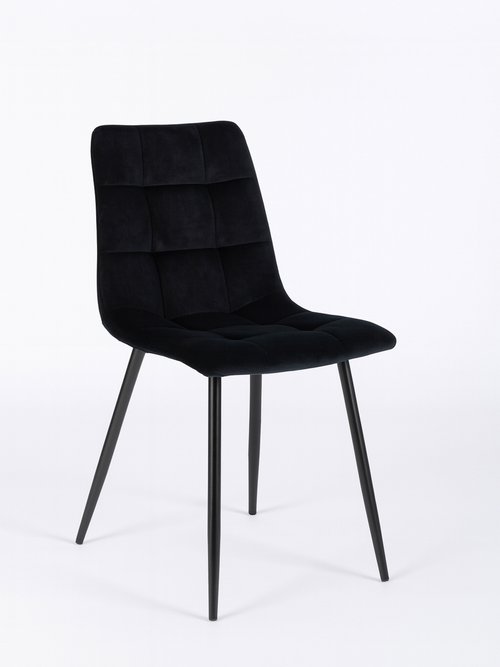Chaise velours avec assise matelassée 3N NOIR HN-1001196 FA1