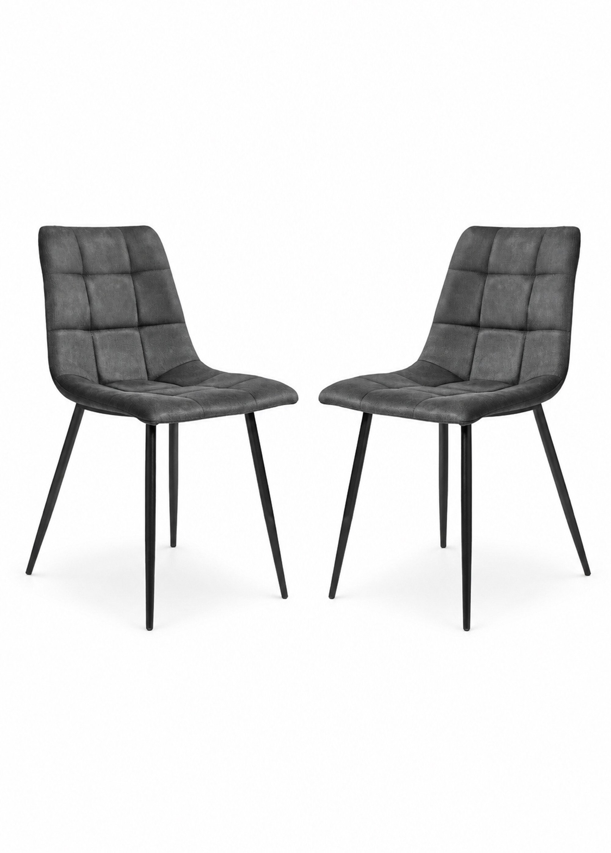 Chaises assise matelassée microfibre 3G GRIS HN-1001192 FA1