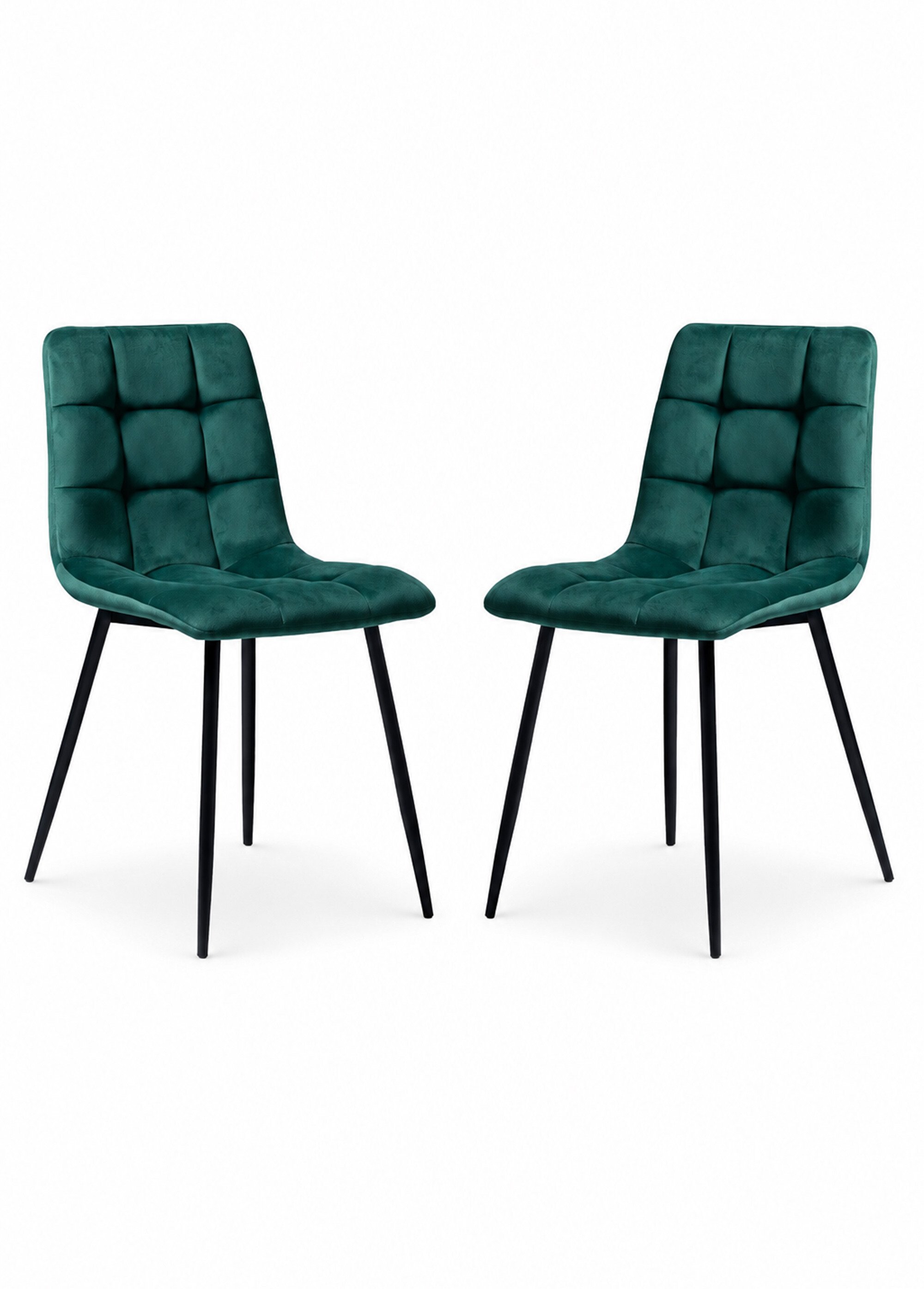 Chaises velours, assise matelassée 2V VERT FONCE HN-1001195 FA1