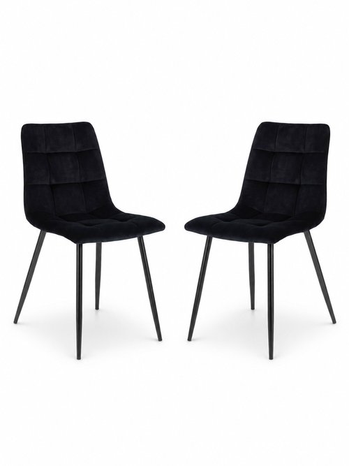 Chaises velours et assise matelassée 3N NOIR HN-1001196 FA1