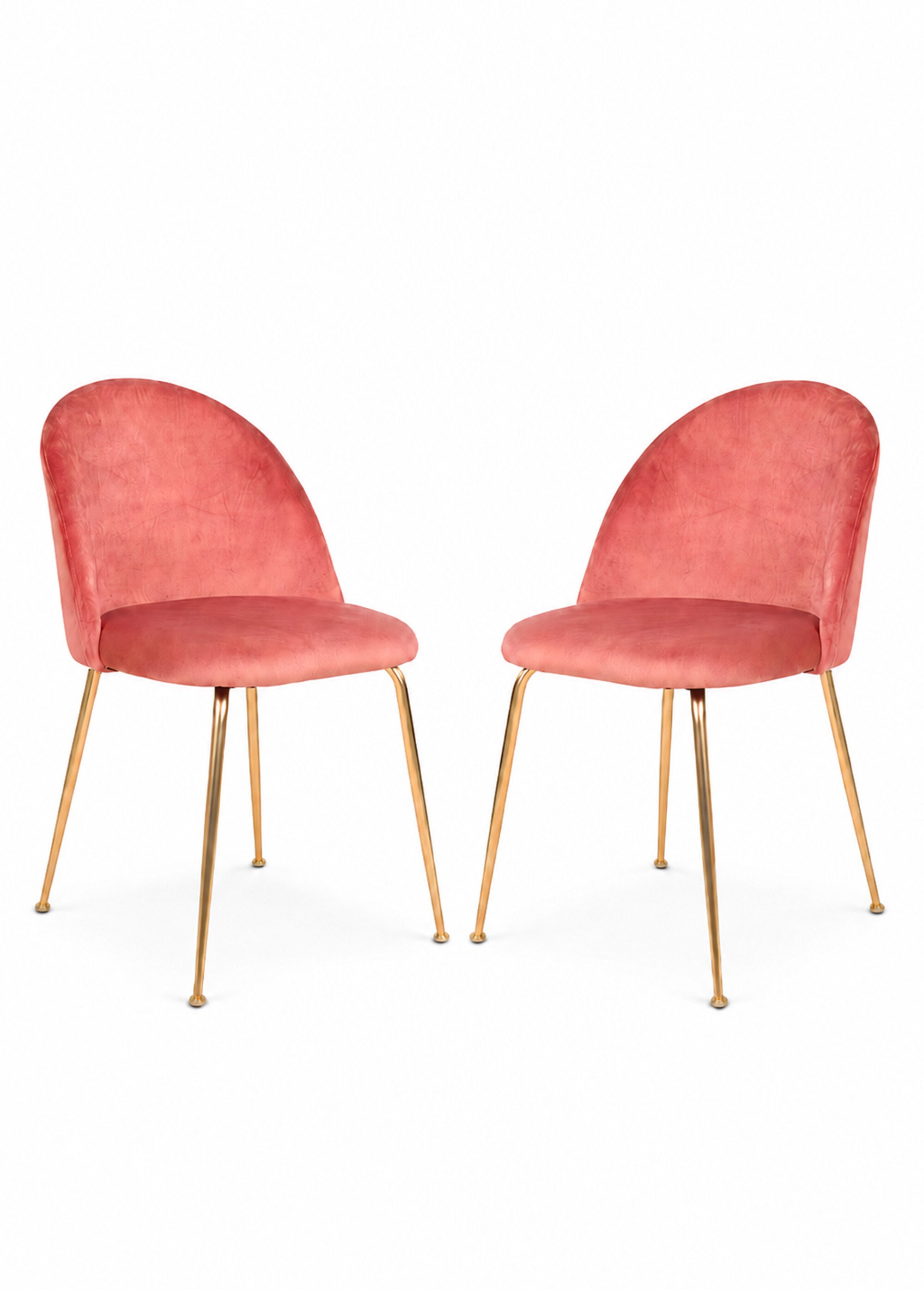 Chaises velours pieds aspect laiton 1R ROSE HN-1001250 FA1