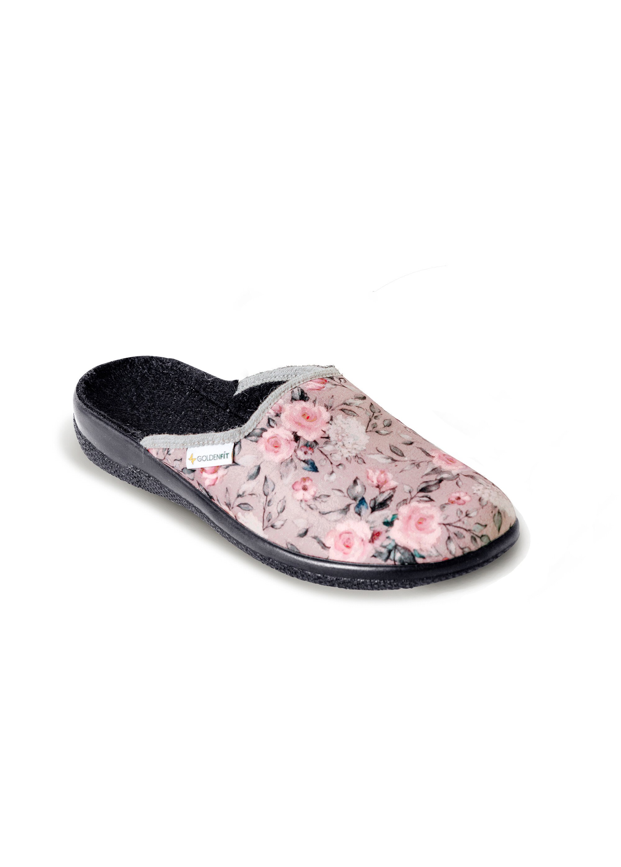 Chausson mules fleuris largeur confort