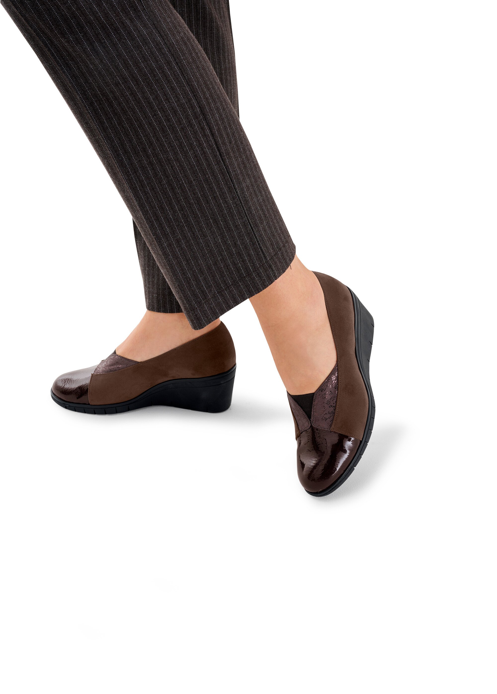 Chaussure de ville compensée largeur confort Femme Marron ORANOSA SF1
