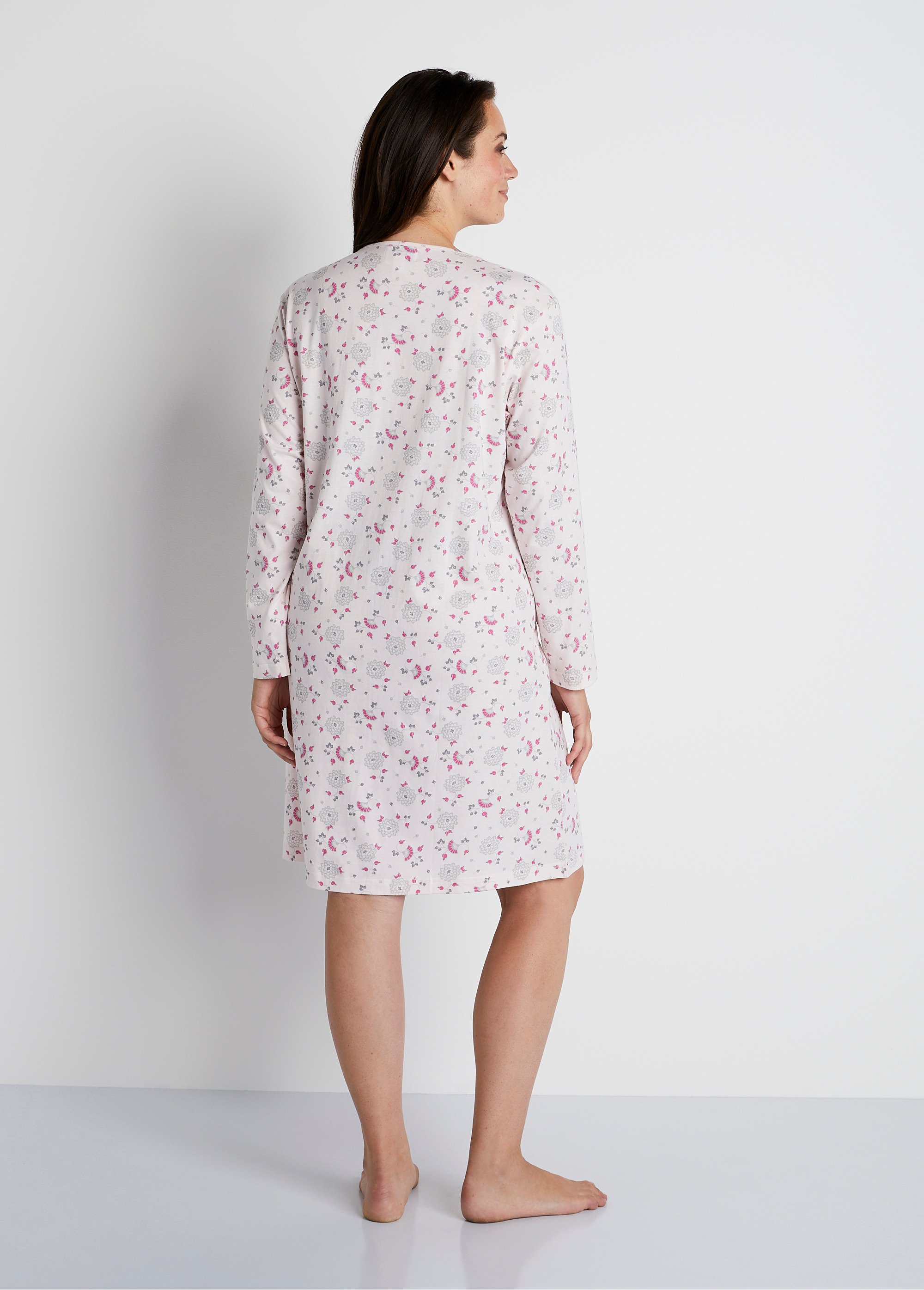Chemise de nuit courte boutonnée