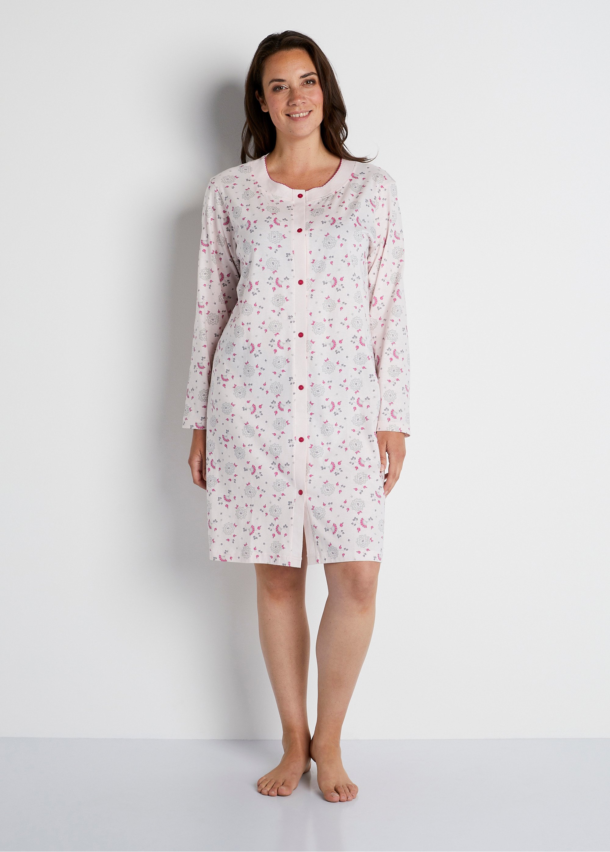 Chemise de nuit courte boutonnée