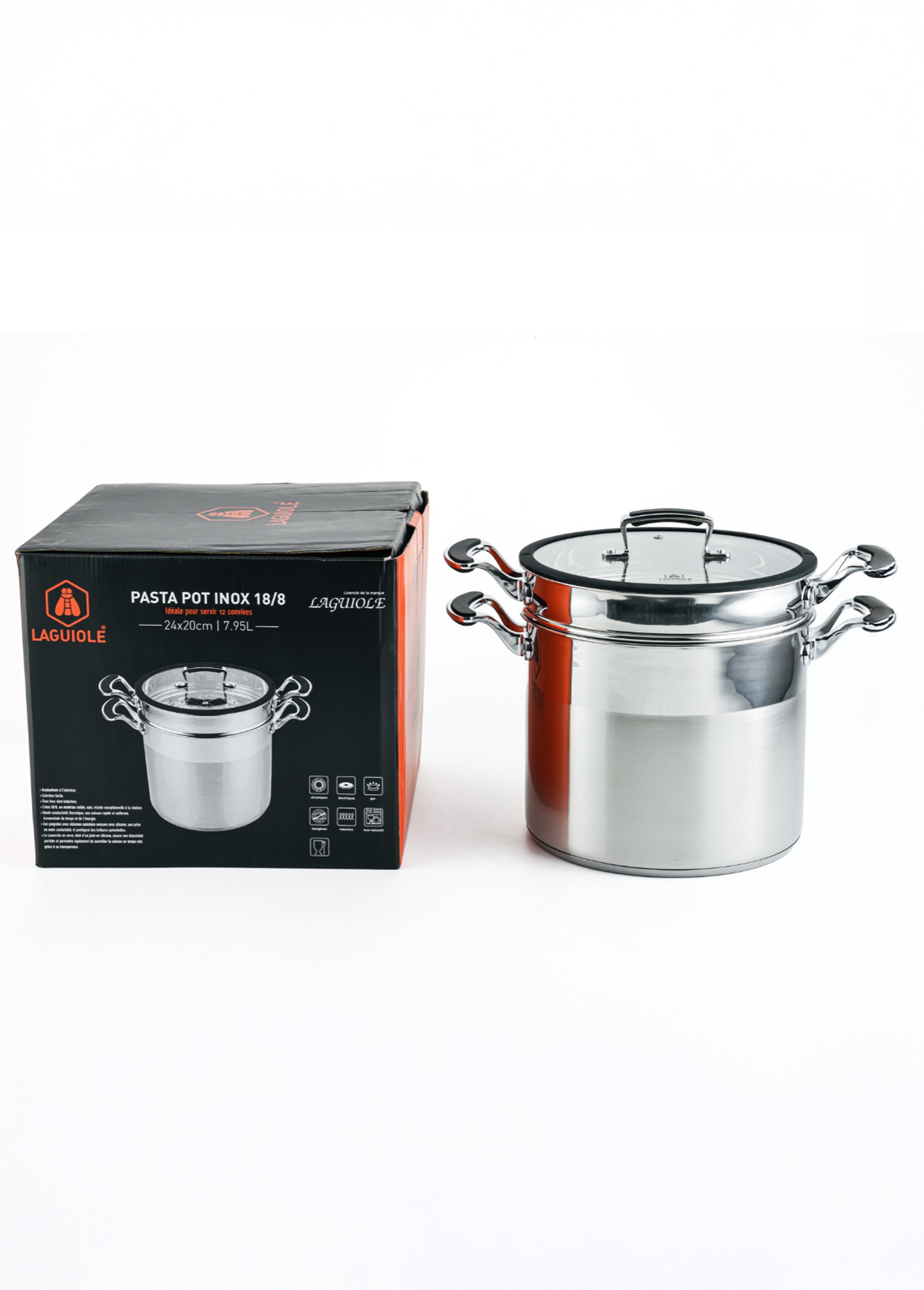 Faitout cuit-pâtes inox multifonctions Gris 9140000 DE3