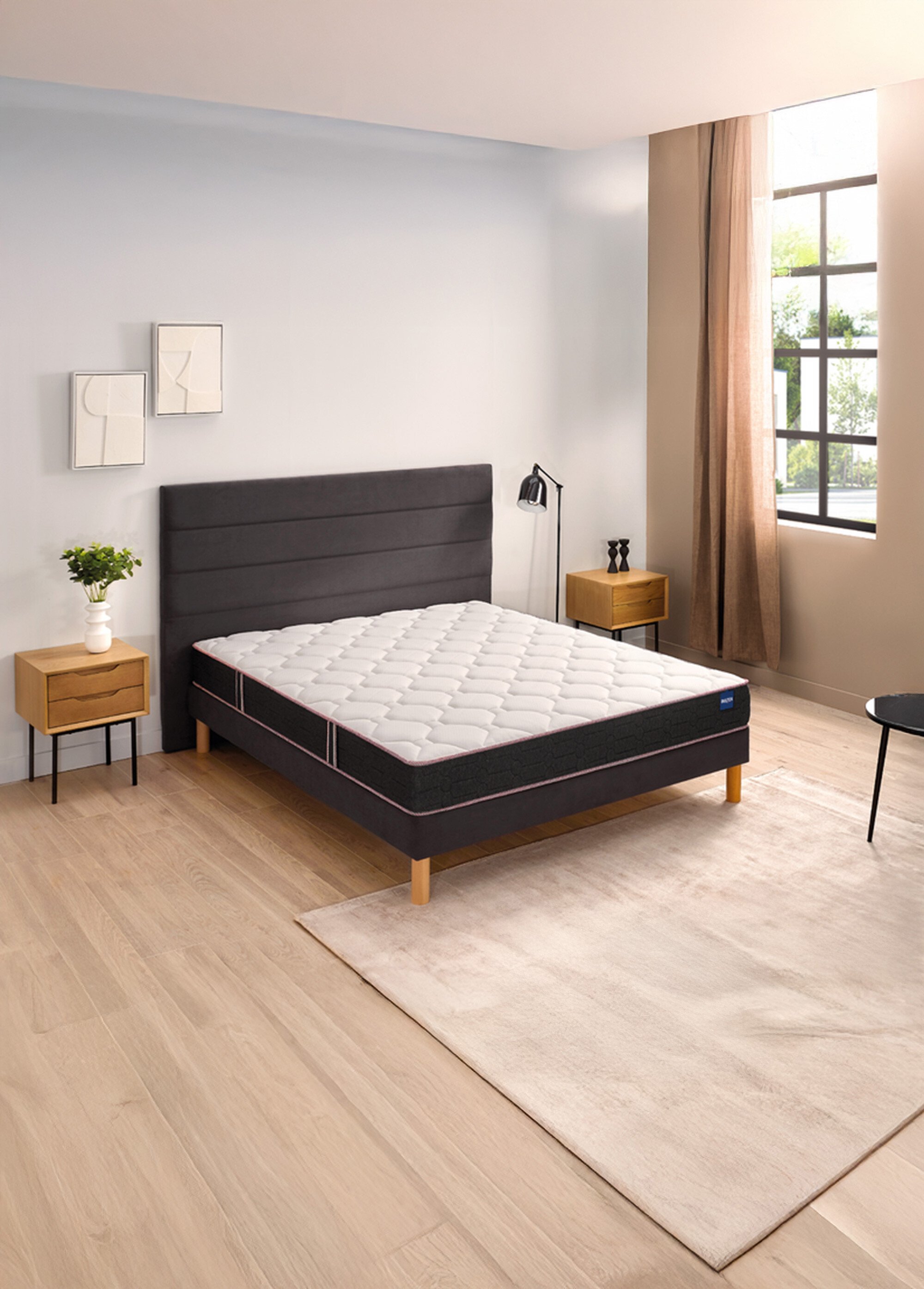 Matelas ferme en mousse anti acariens, haut. 16cm BLANC BUL-VITAL2.1 SF2